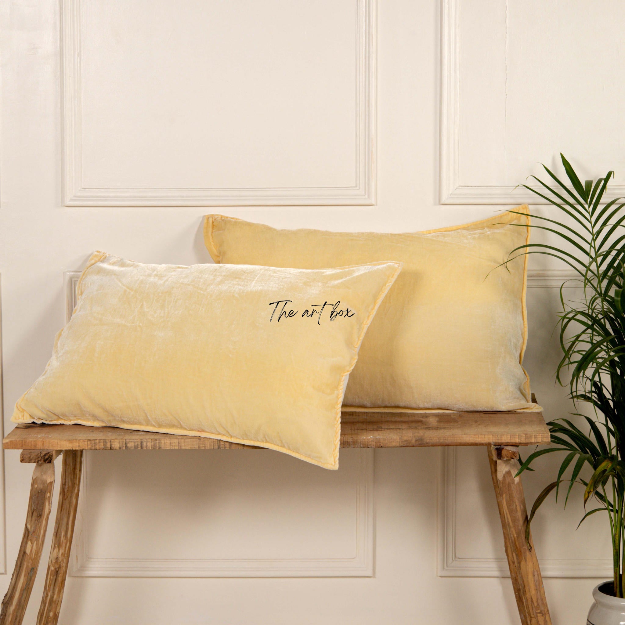 Solid Yellow Velvet Pillowcases Cover