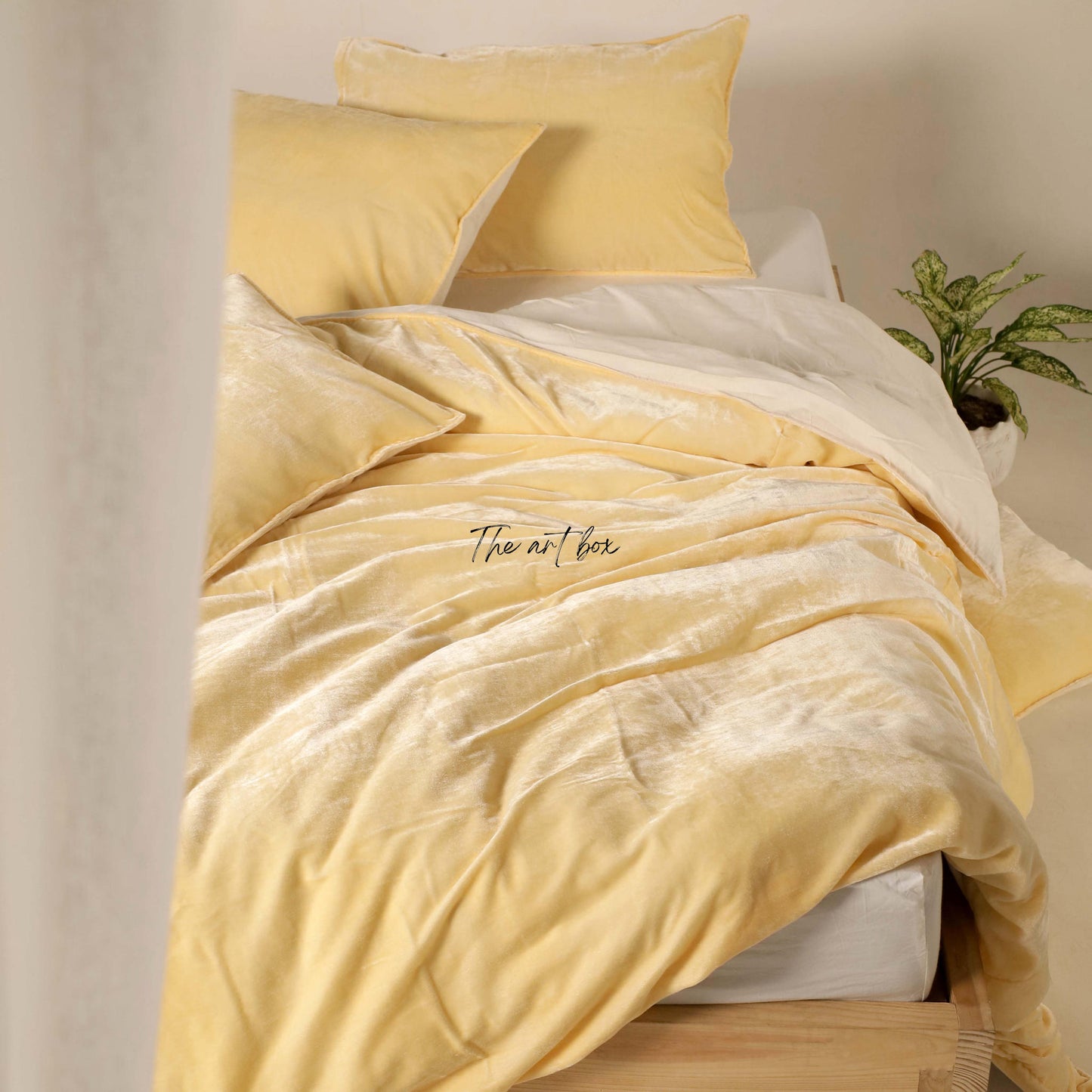 Yellow Velvet Duvet Cover