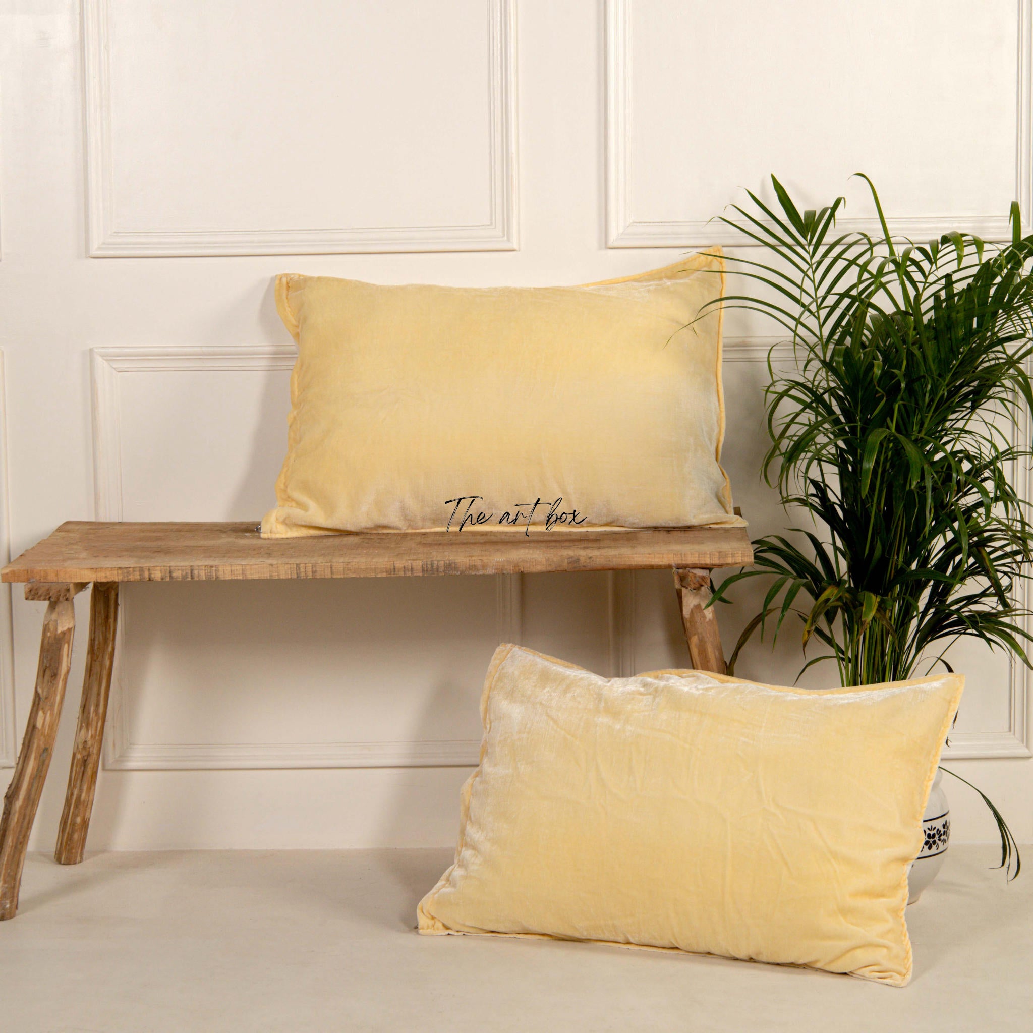 Solid Yellow Velvet Pillowcases Cover