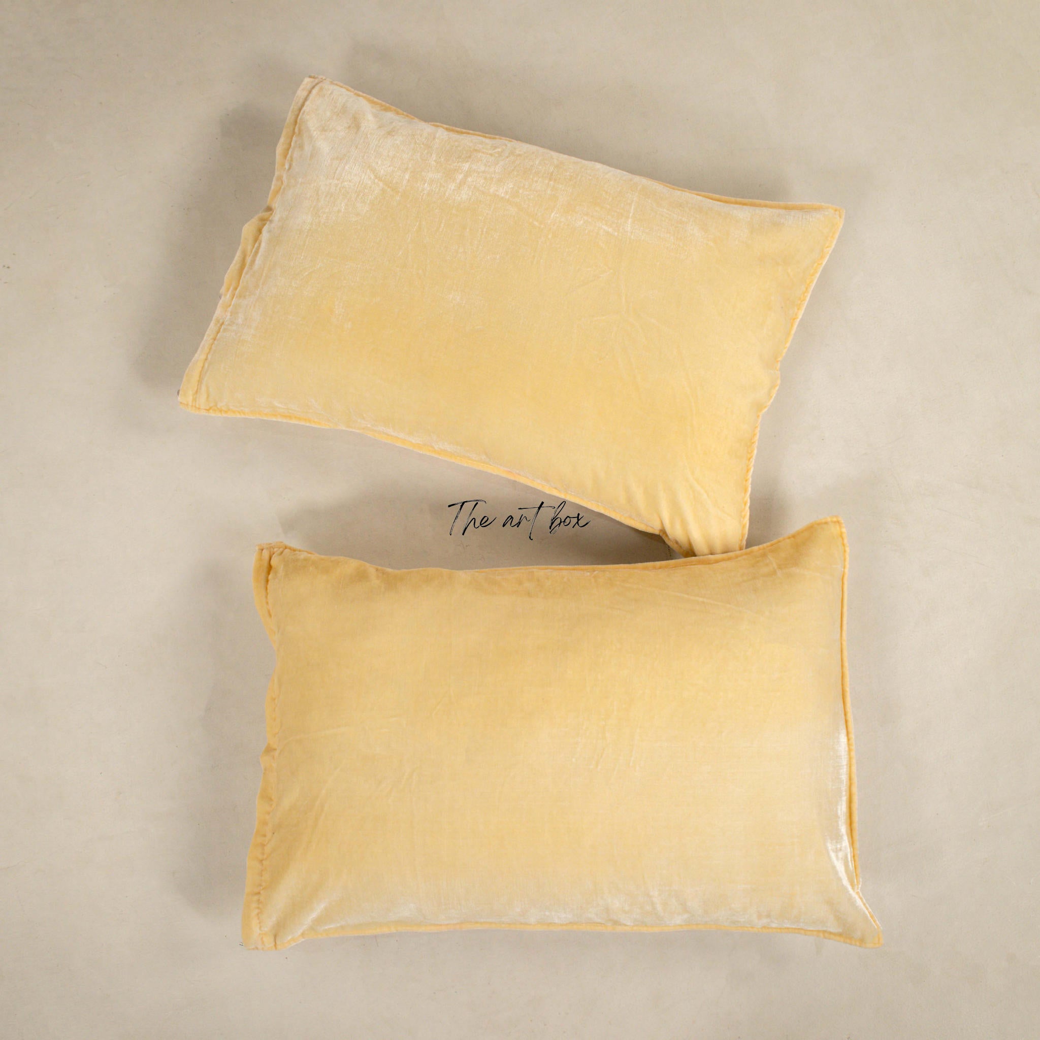 Solid Yellow Velvet Pillowcases Cover