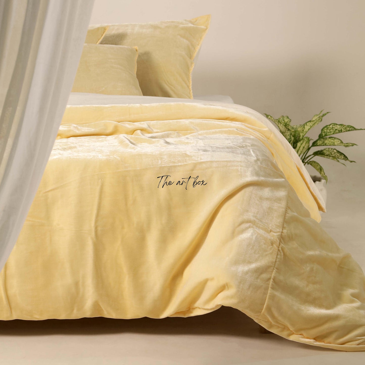 Yellow Velvet Duvet Cover