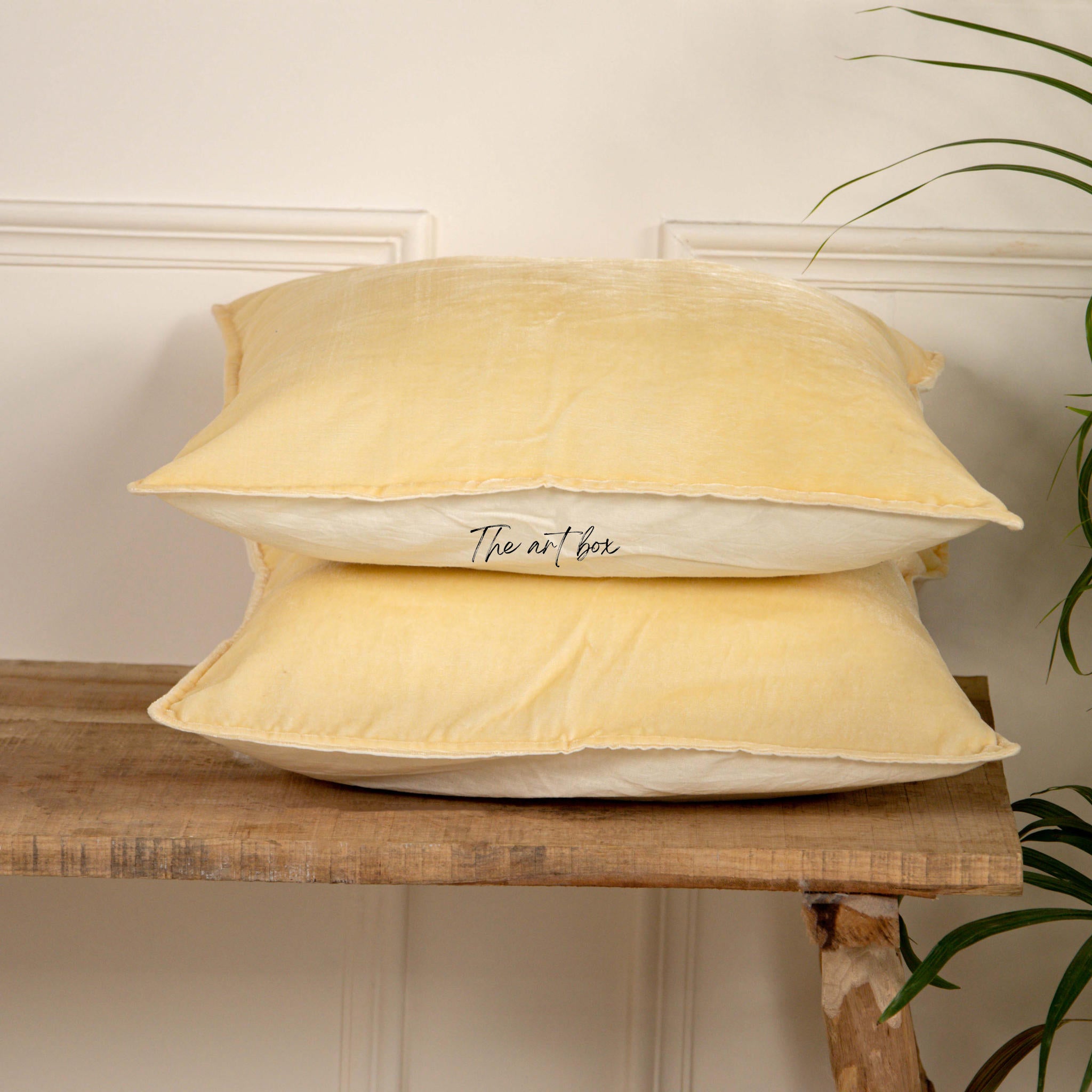 Solid Yellow Velvet Pillowcases Cover