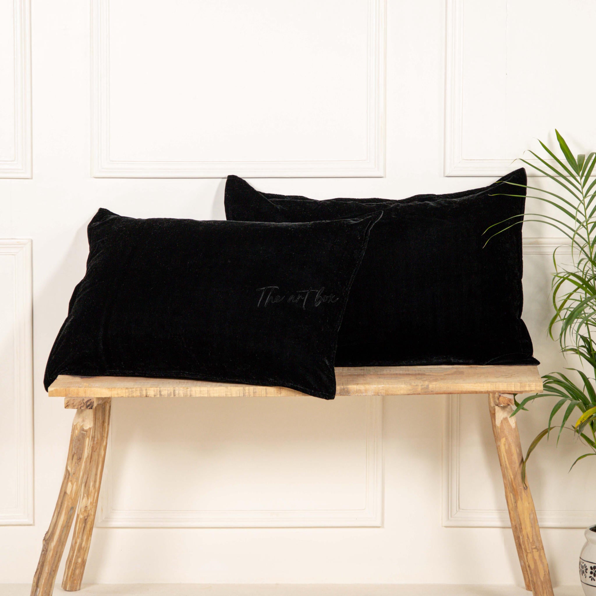 Solid Black Velvet Pillowcases Cover