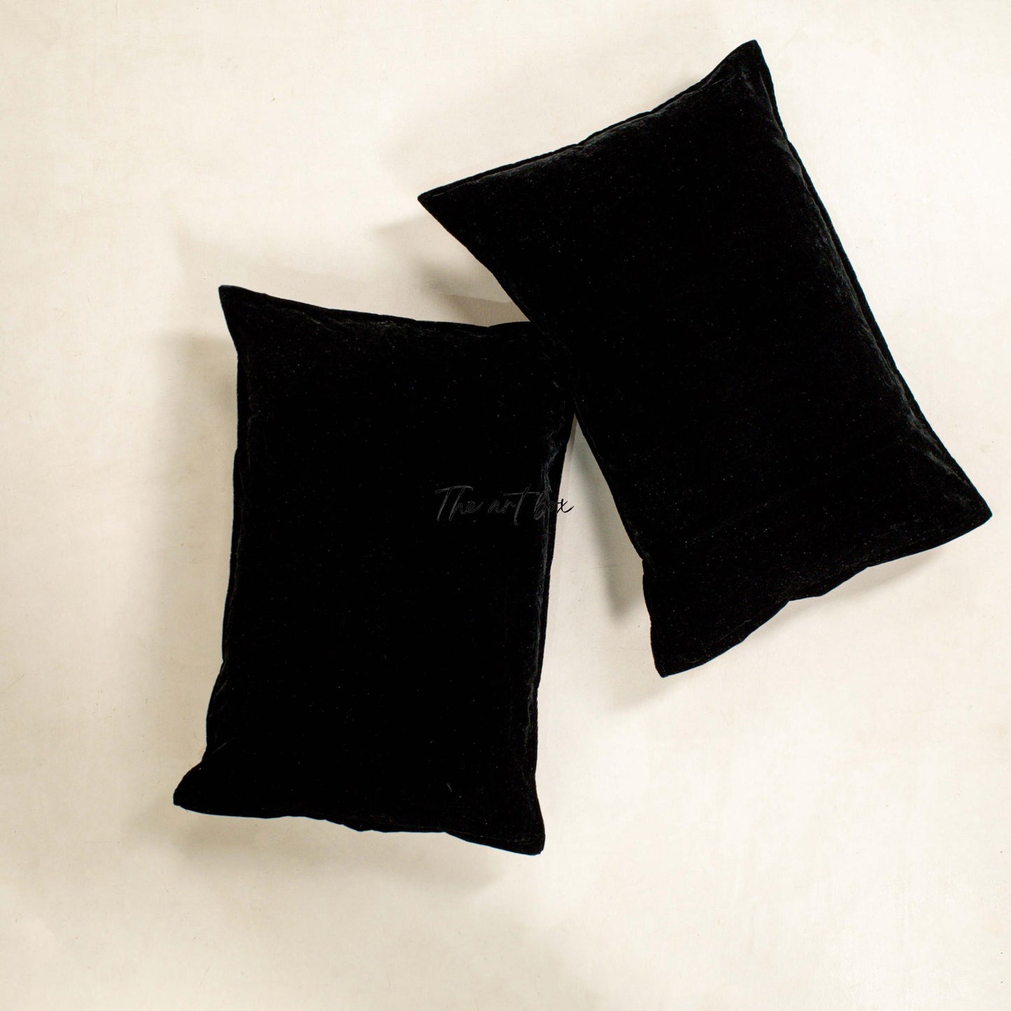 Solid Black Velvet Pillowcases Cover