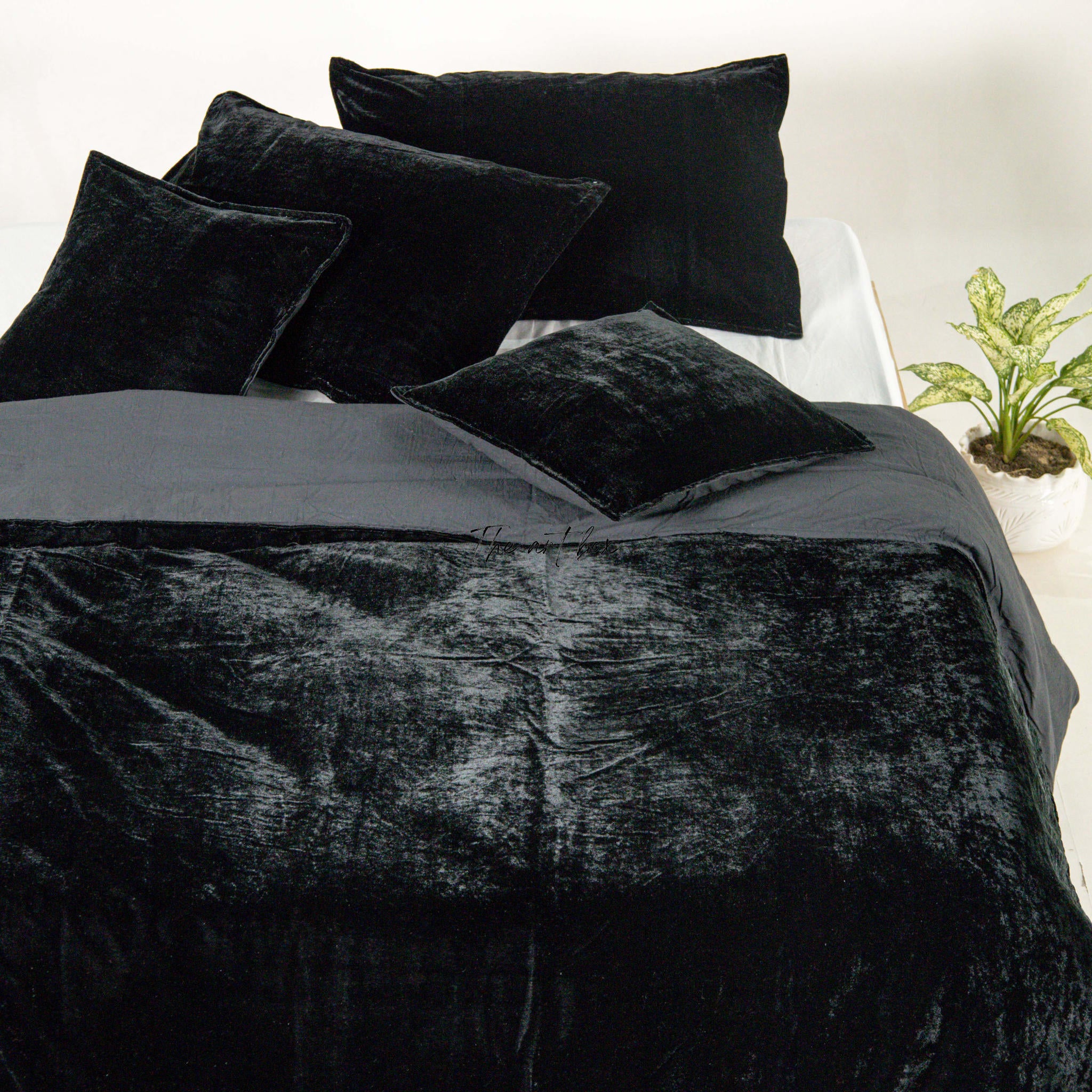 Black Velvet Duvet Cover