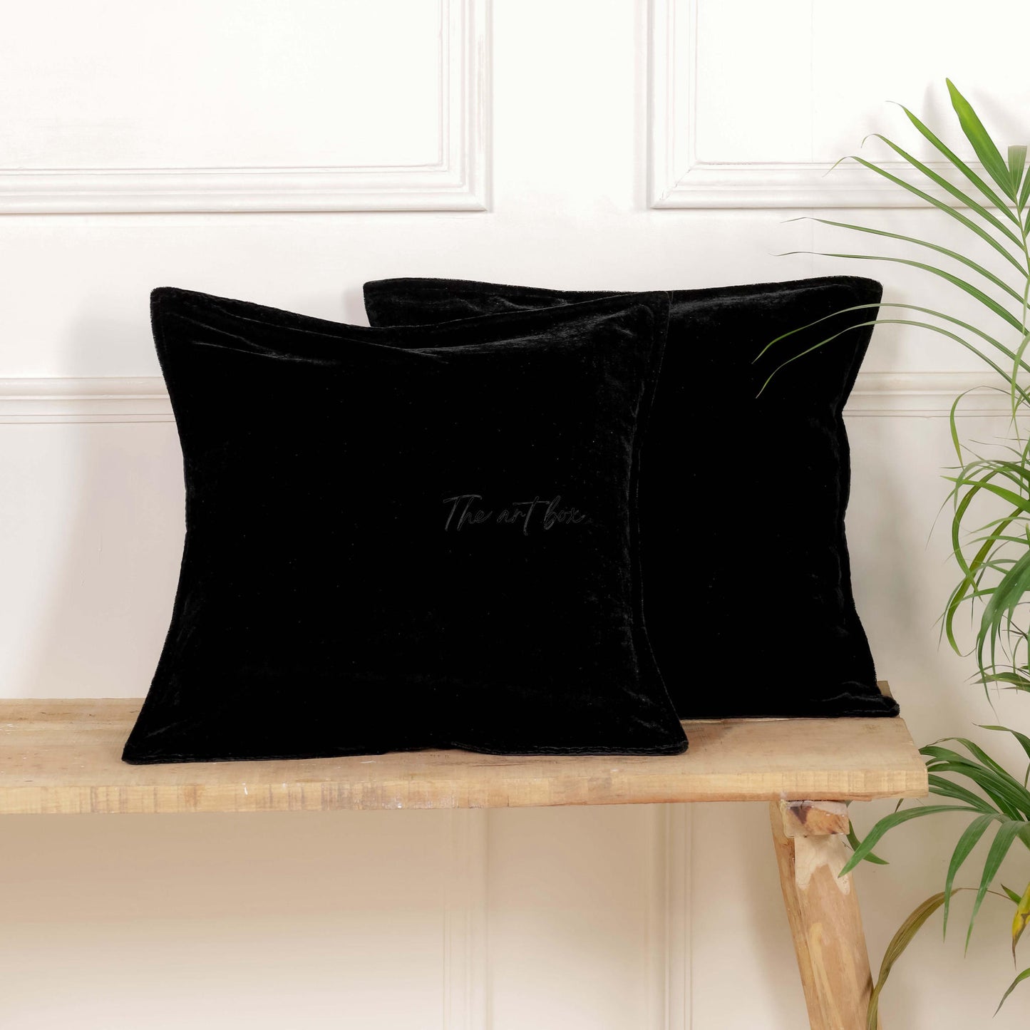 Velvet Solid Black Cushion Cover