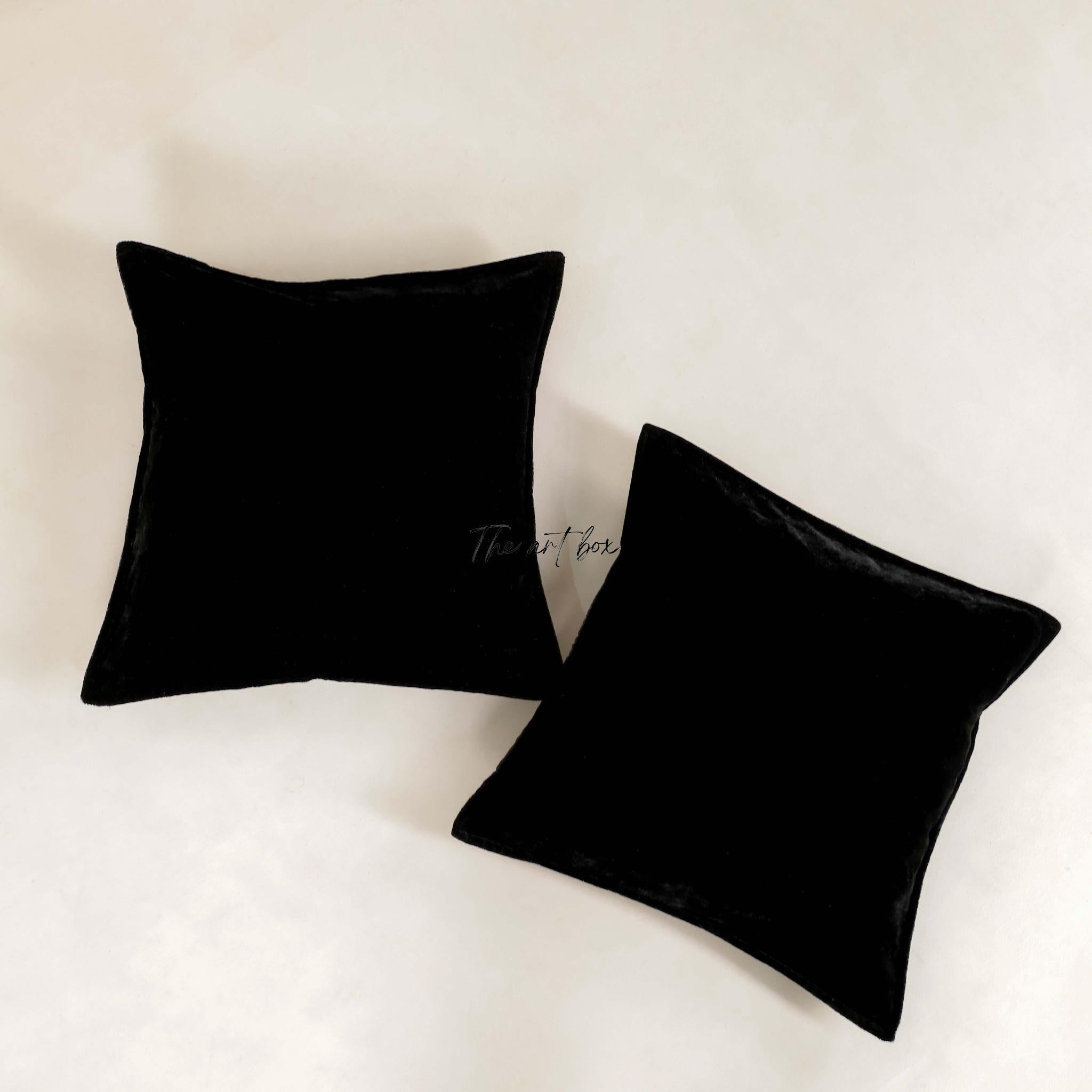 Velvet Solid Black Cushion Cover