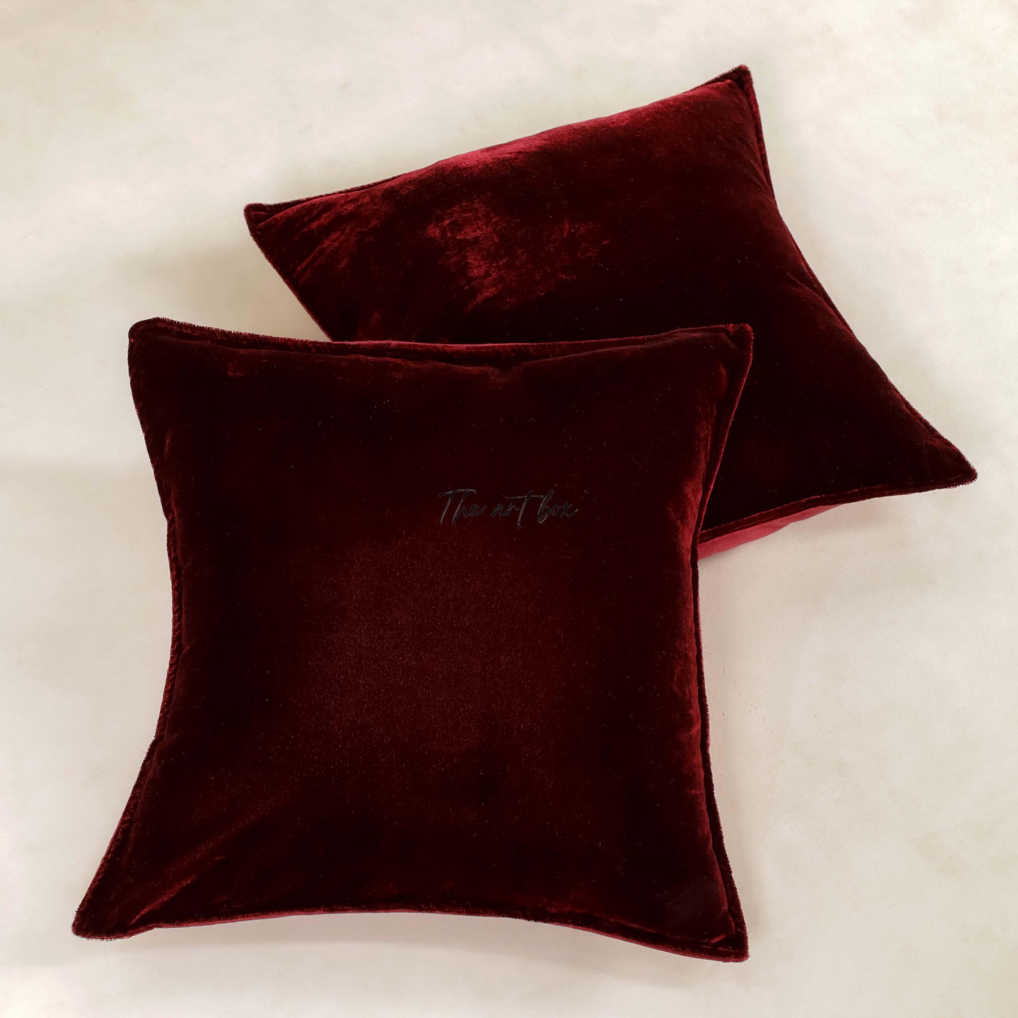 Velvet Solid Red Cushion Cover