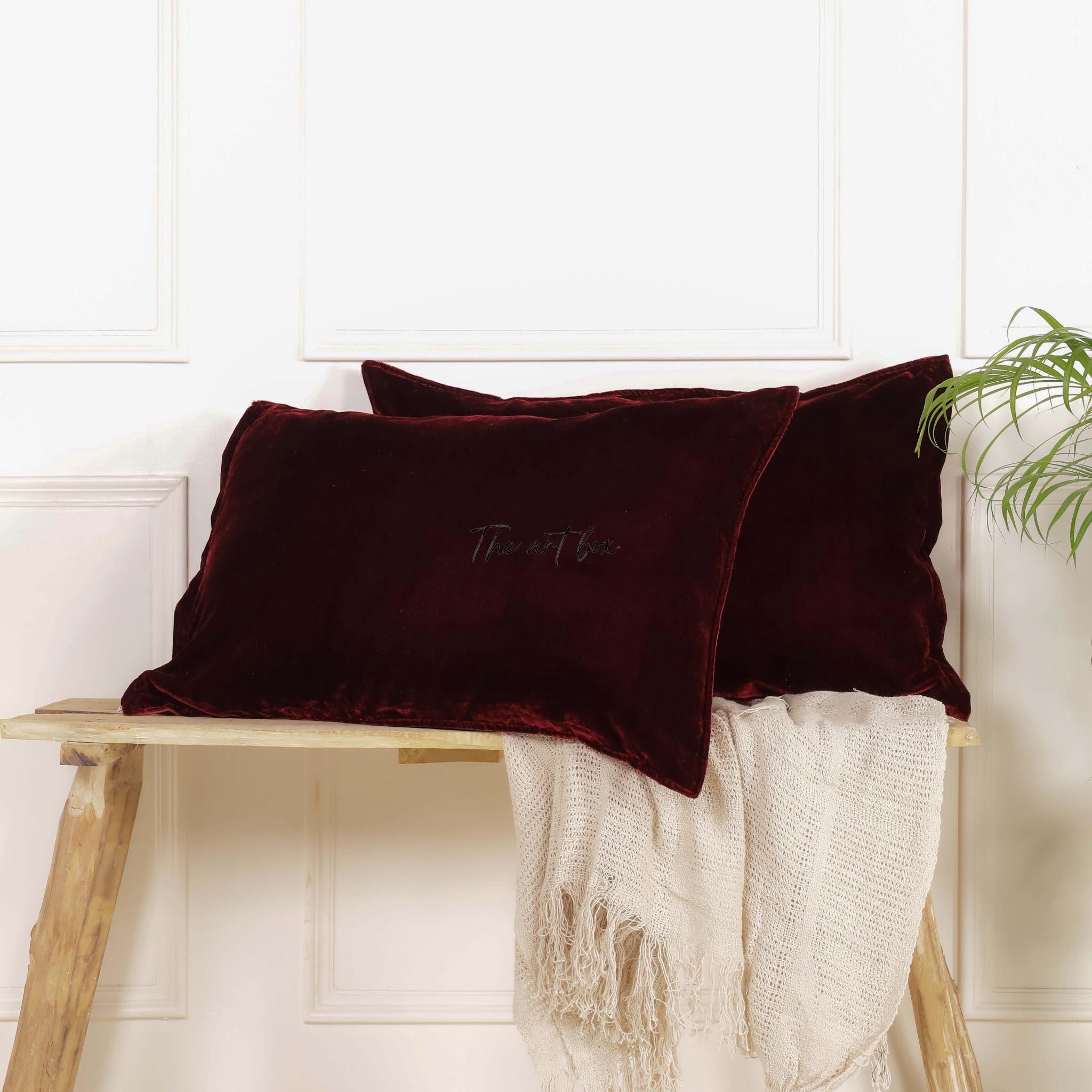 Solid Red Velvet Pillowcases Cover