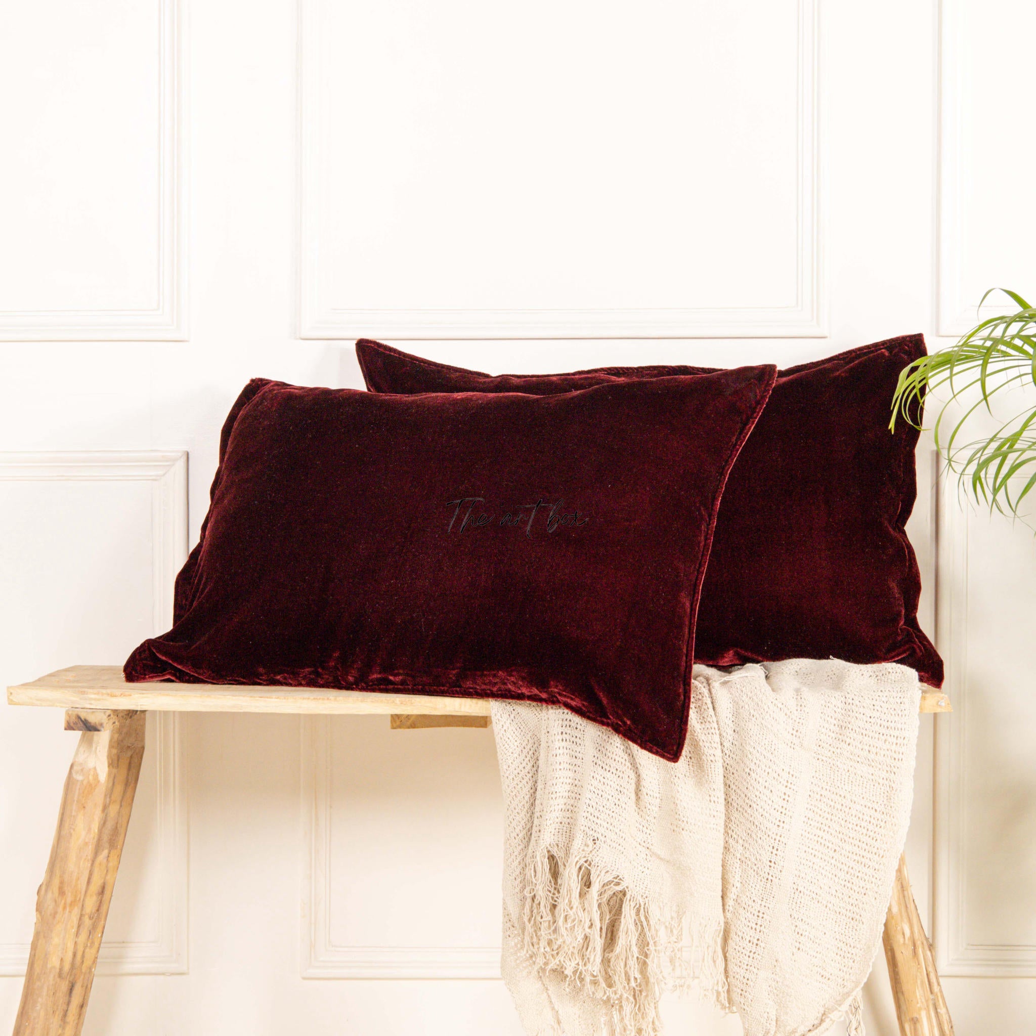 Solid Red Velvet Pillowcases Cover