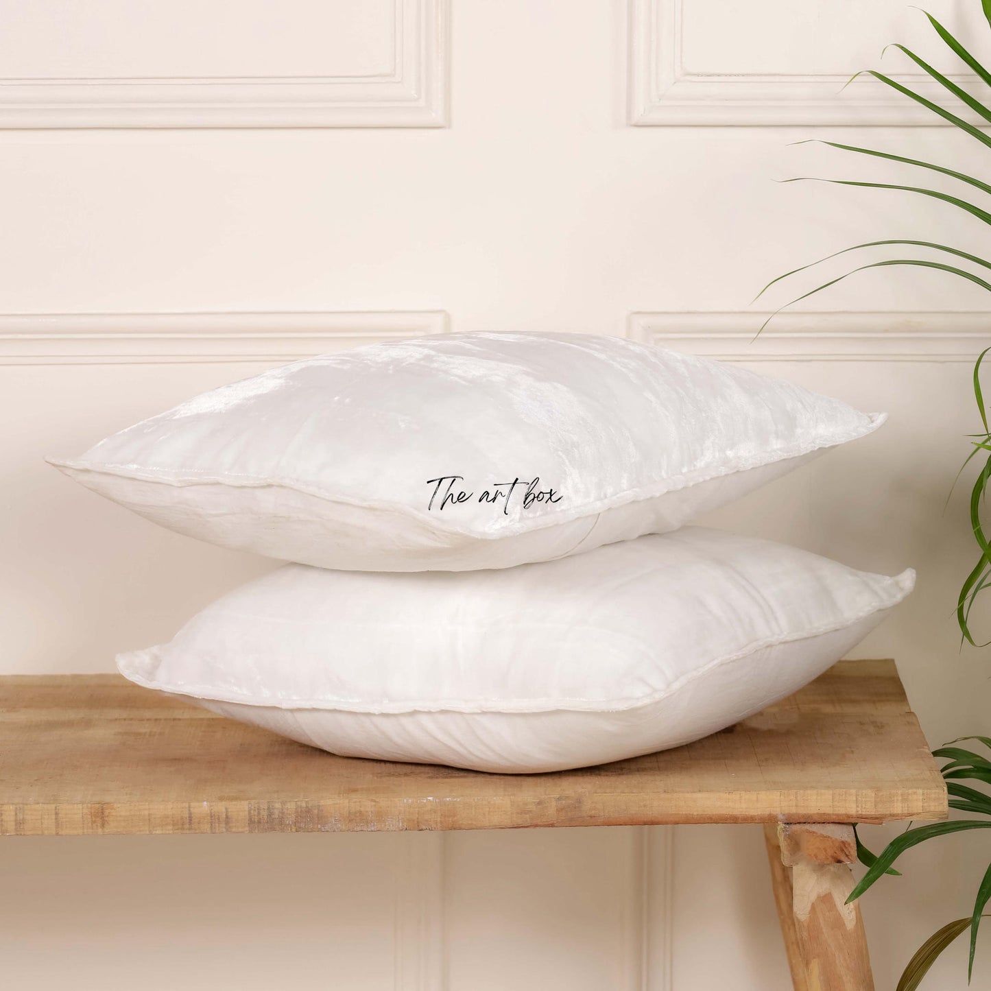 Velvet Solid White Cushion Cover