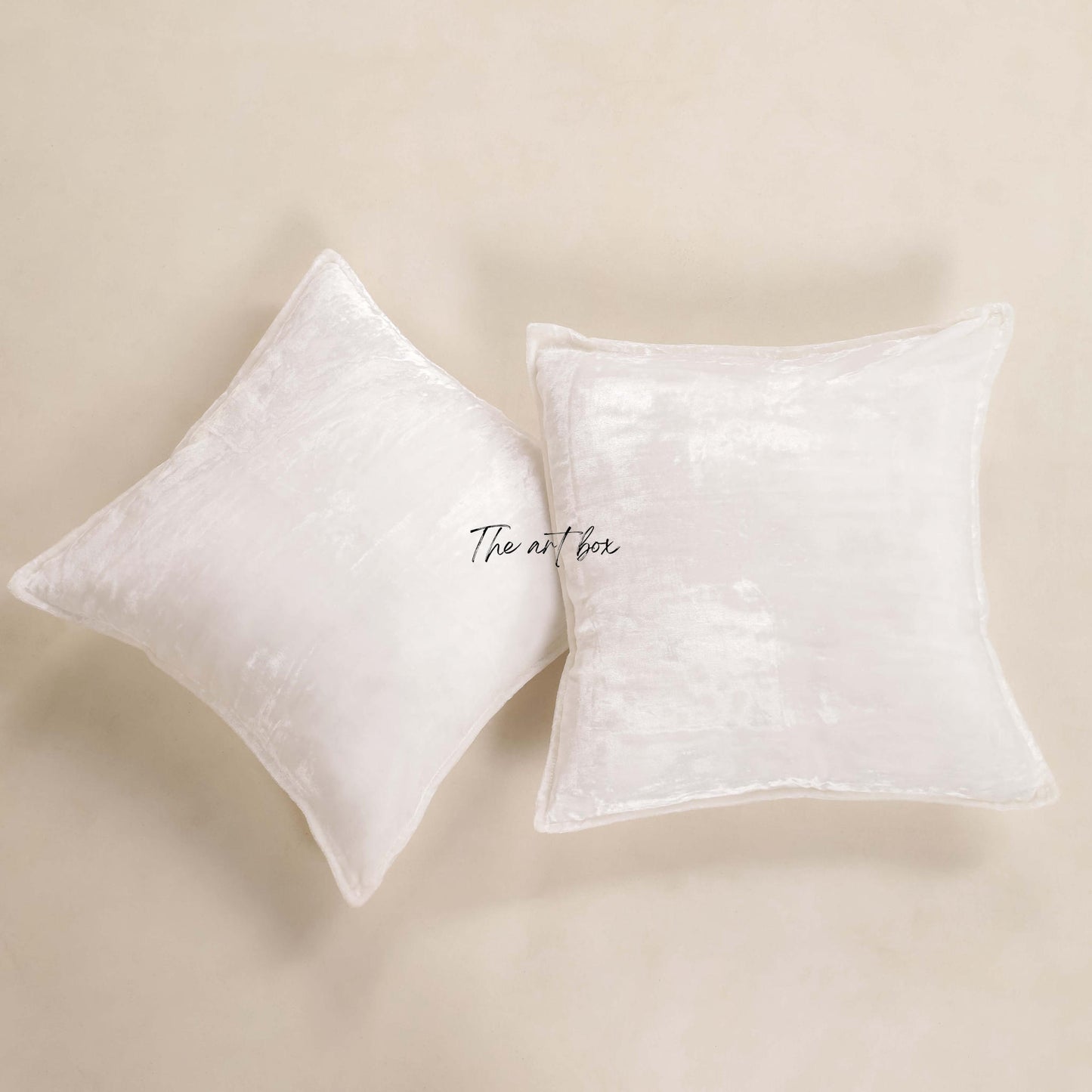 Velvet Solid White Cushion Cover
