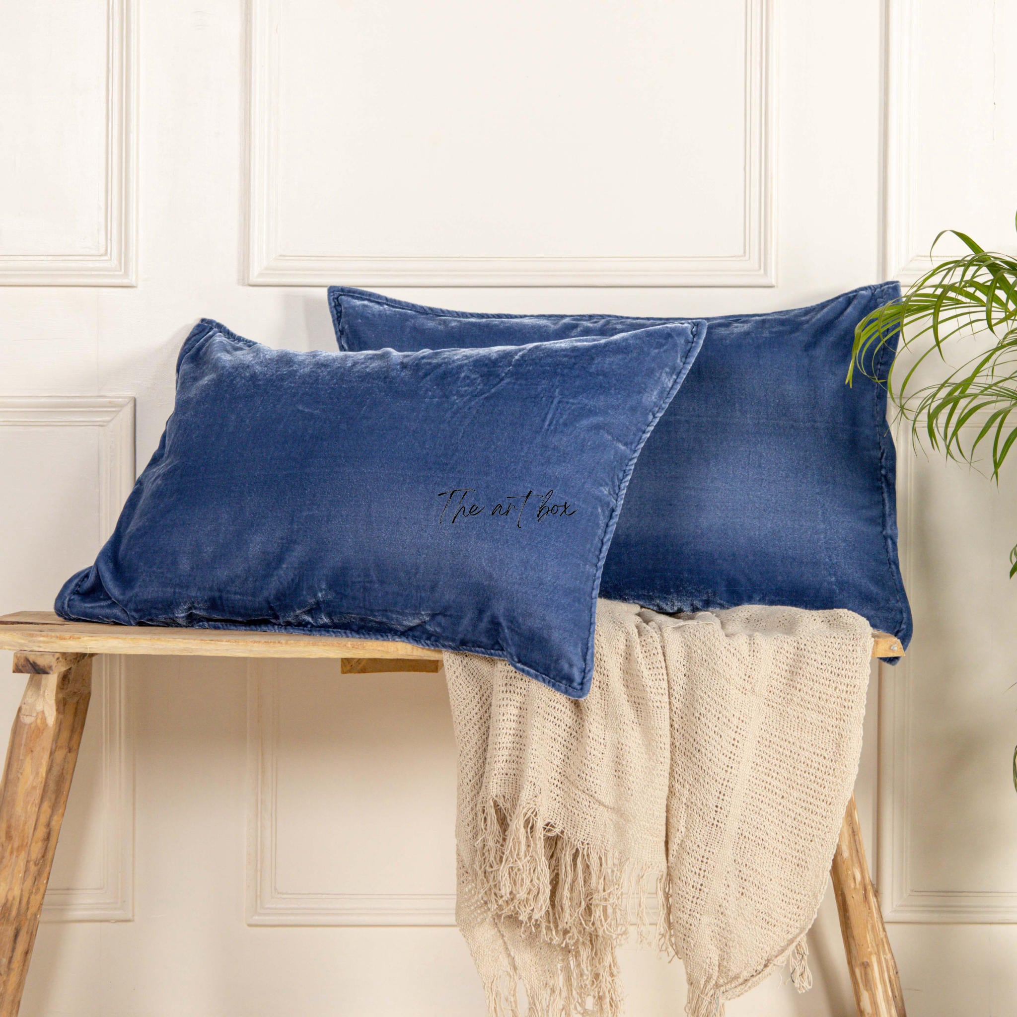 Solid Blue Velvet Pillowcases Cover