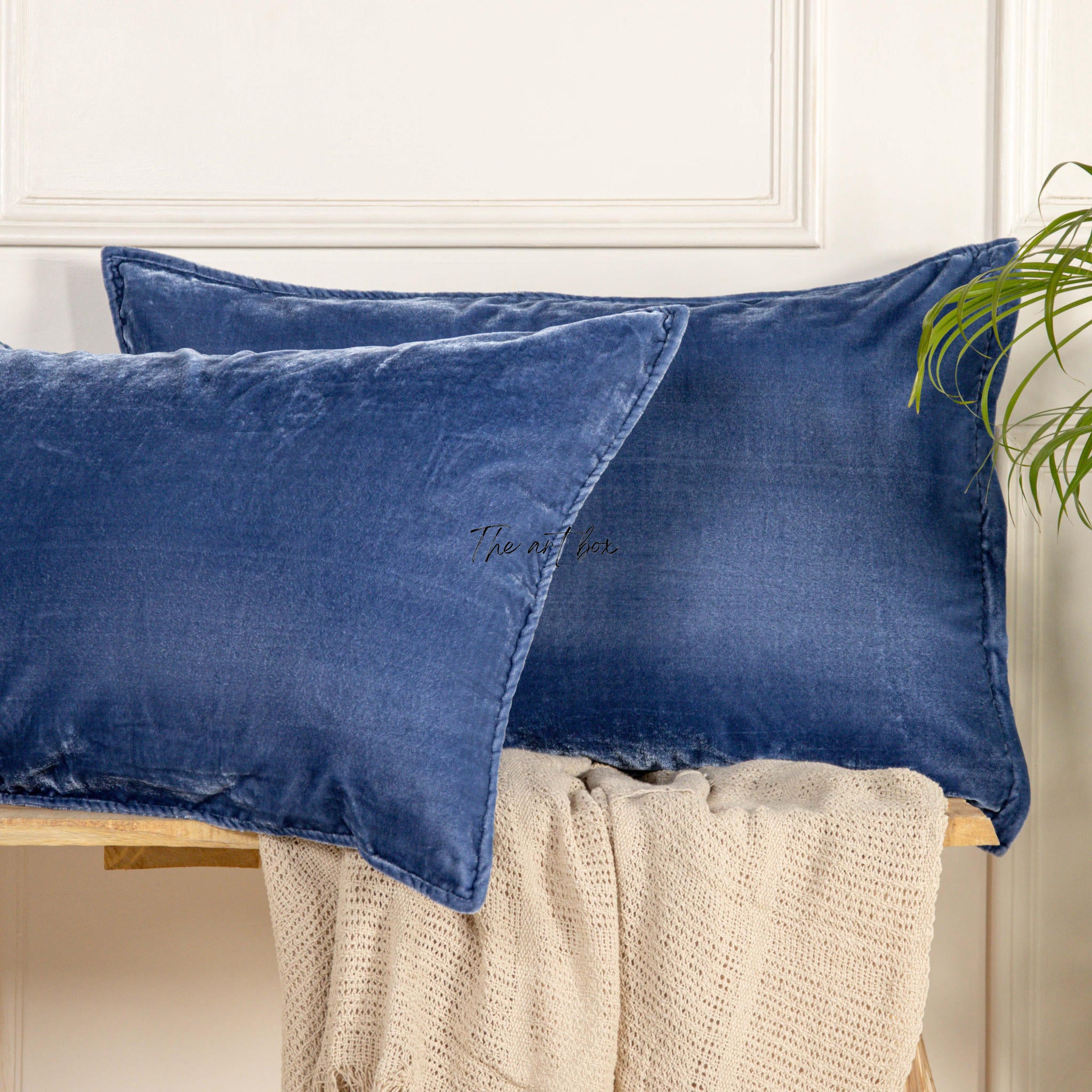 Solid Blue Velvet Pillowcases Cover