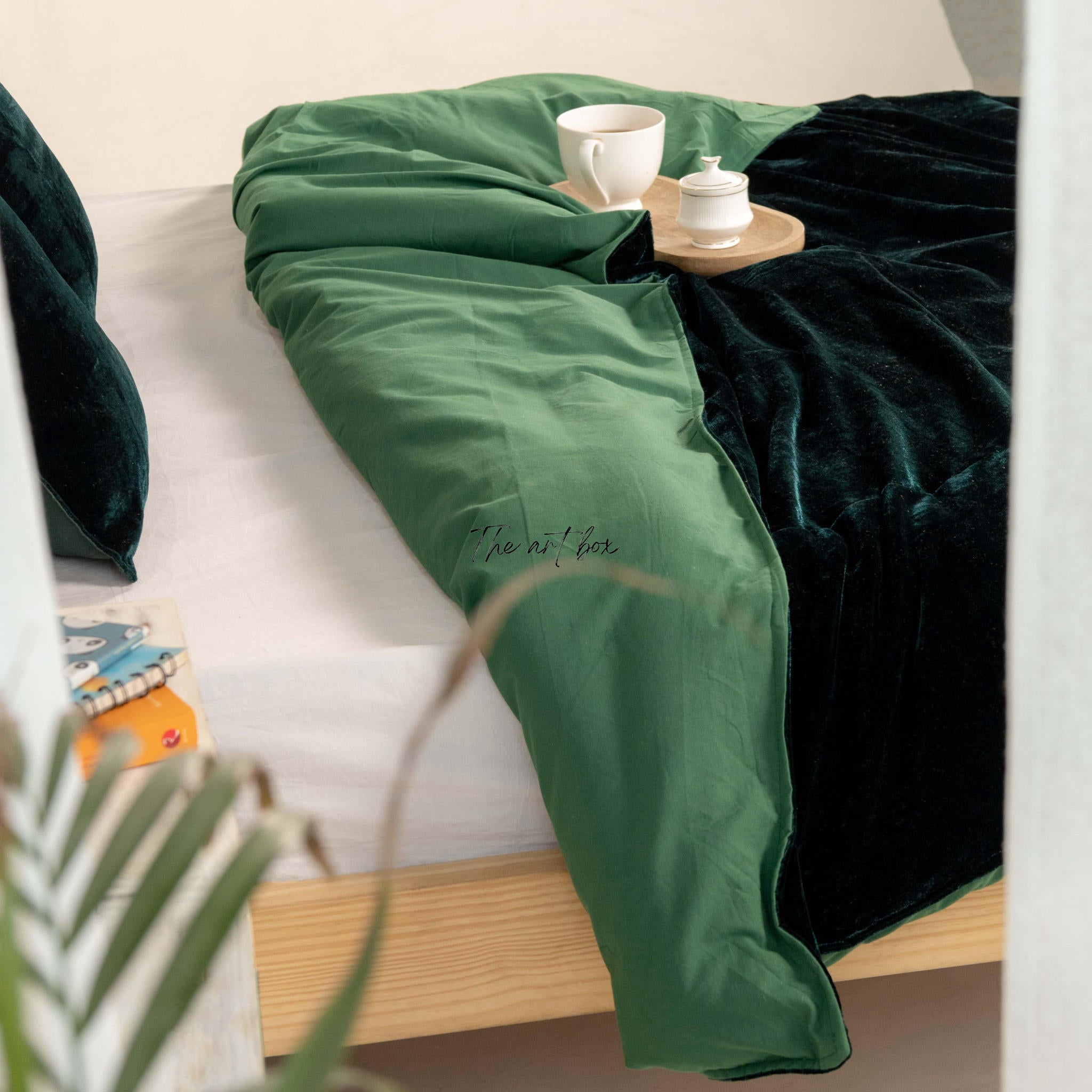 Green Velvet Duvet Cover