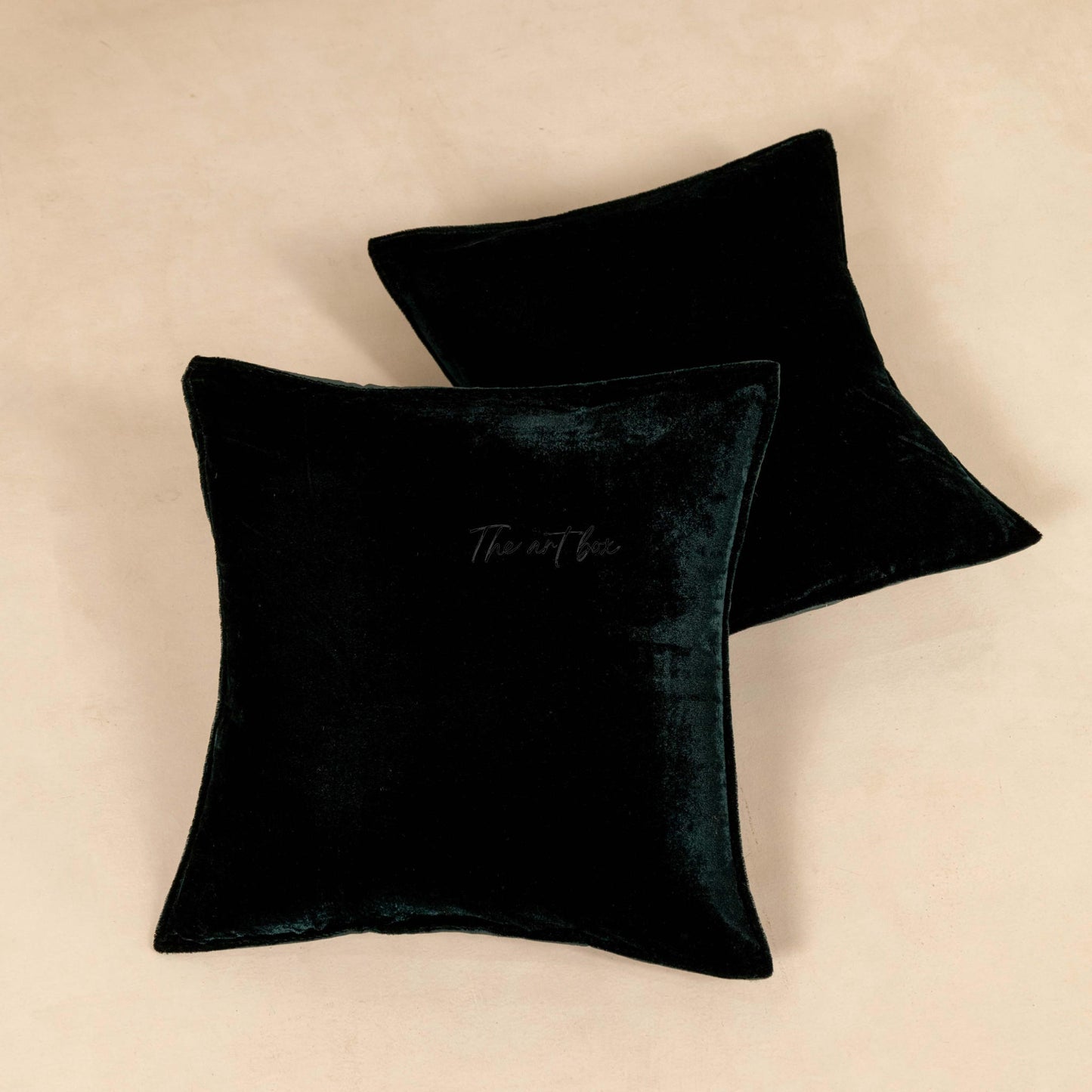 Velvet Solid Green Cushion Cover