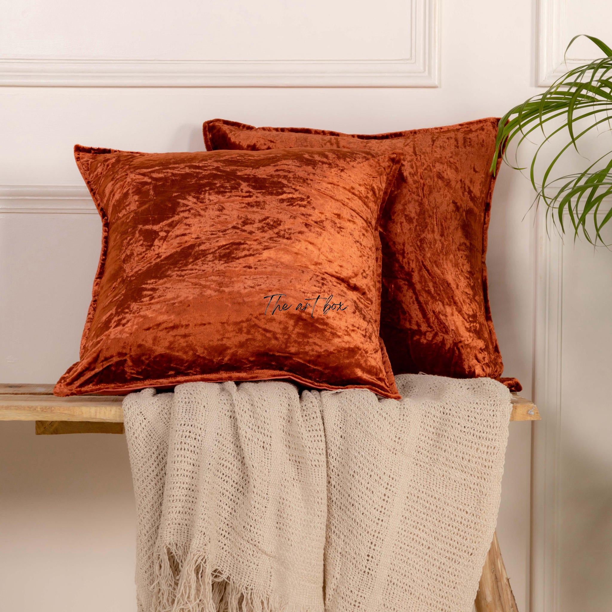 Velvet Solid Gold Cushion Cover