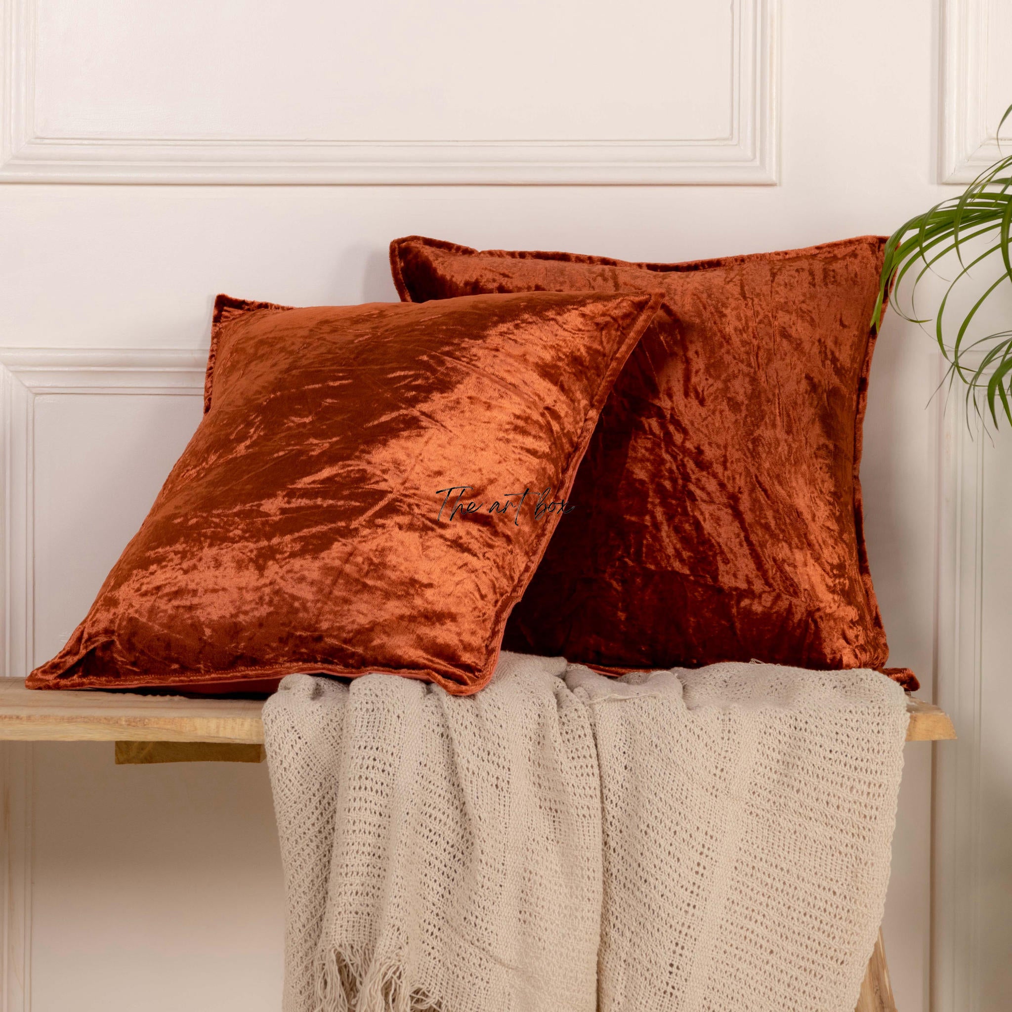 Velvet Solid Gold Cushion Cover