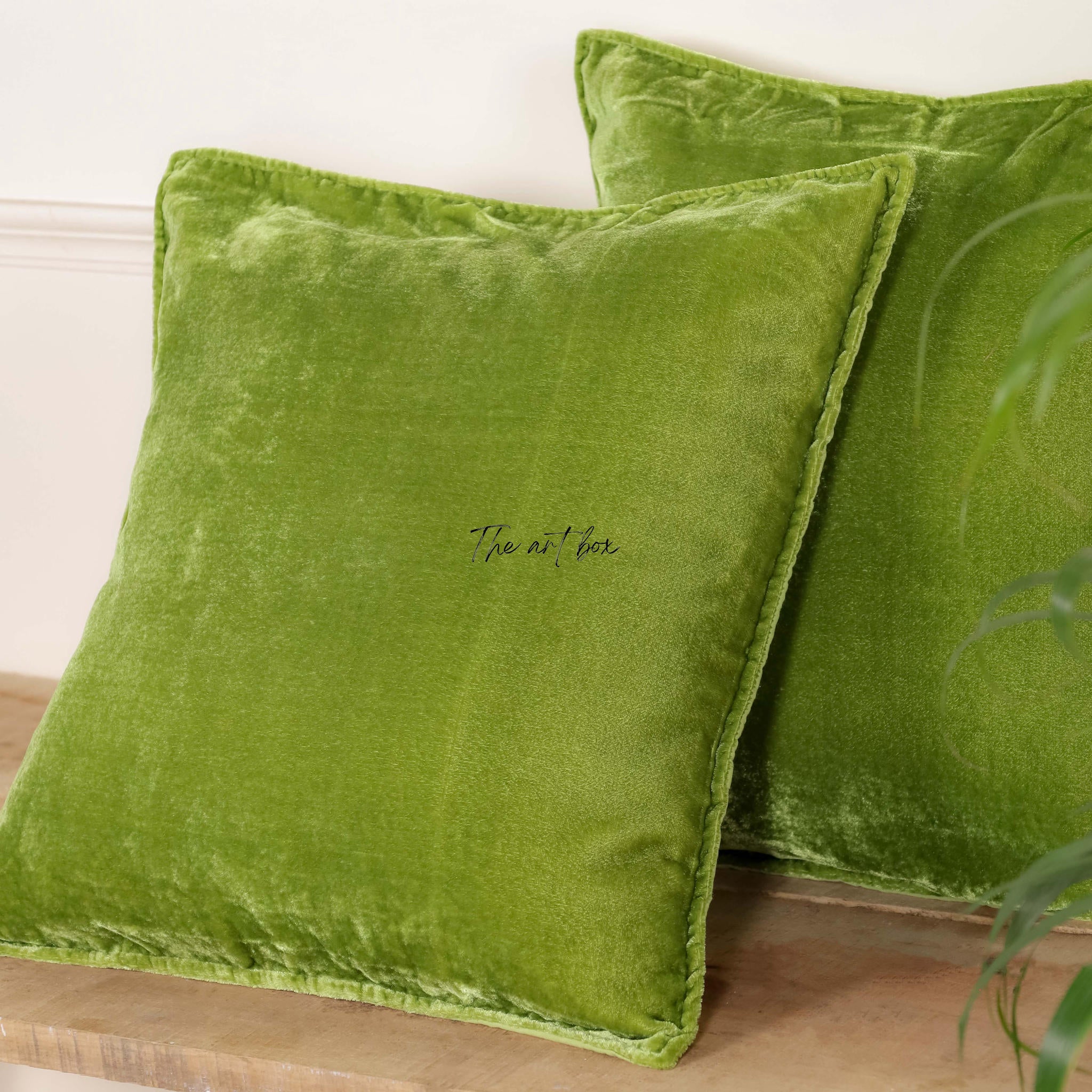 Velvet Solid Green Cushion Cover