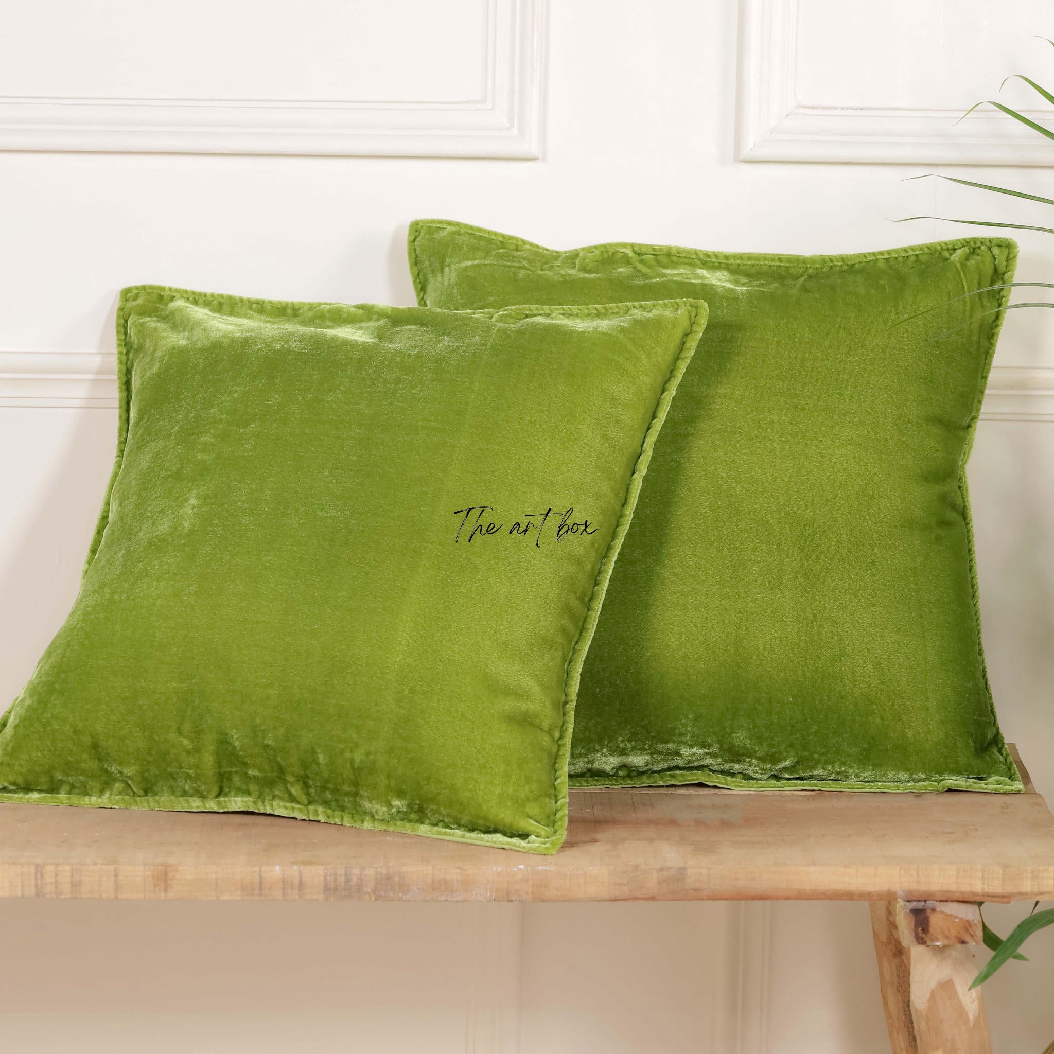 Velvet Solid Green Cushion Cover