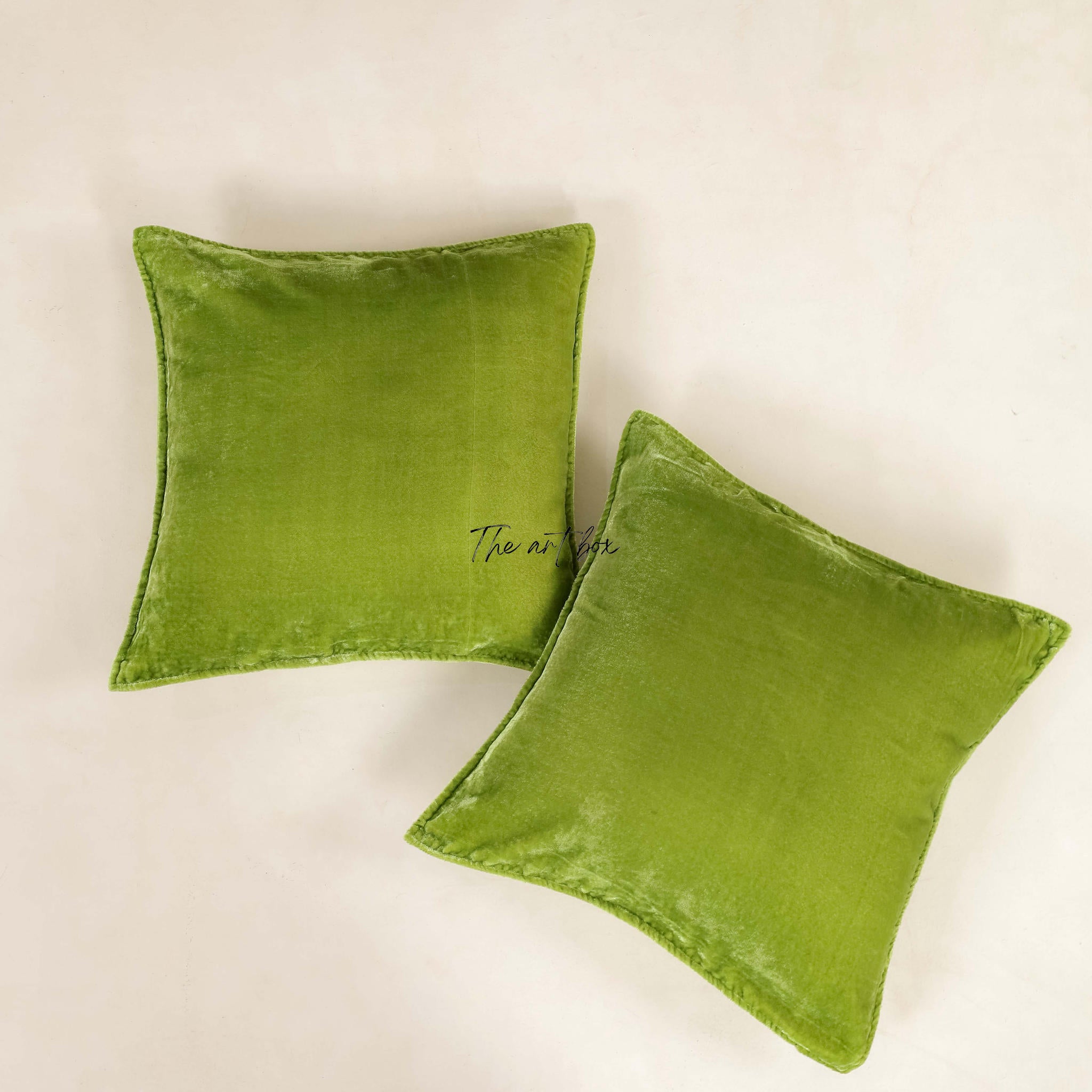 Velvet Solid Green Cushion Cover