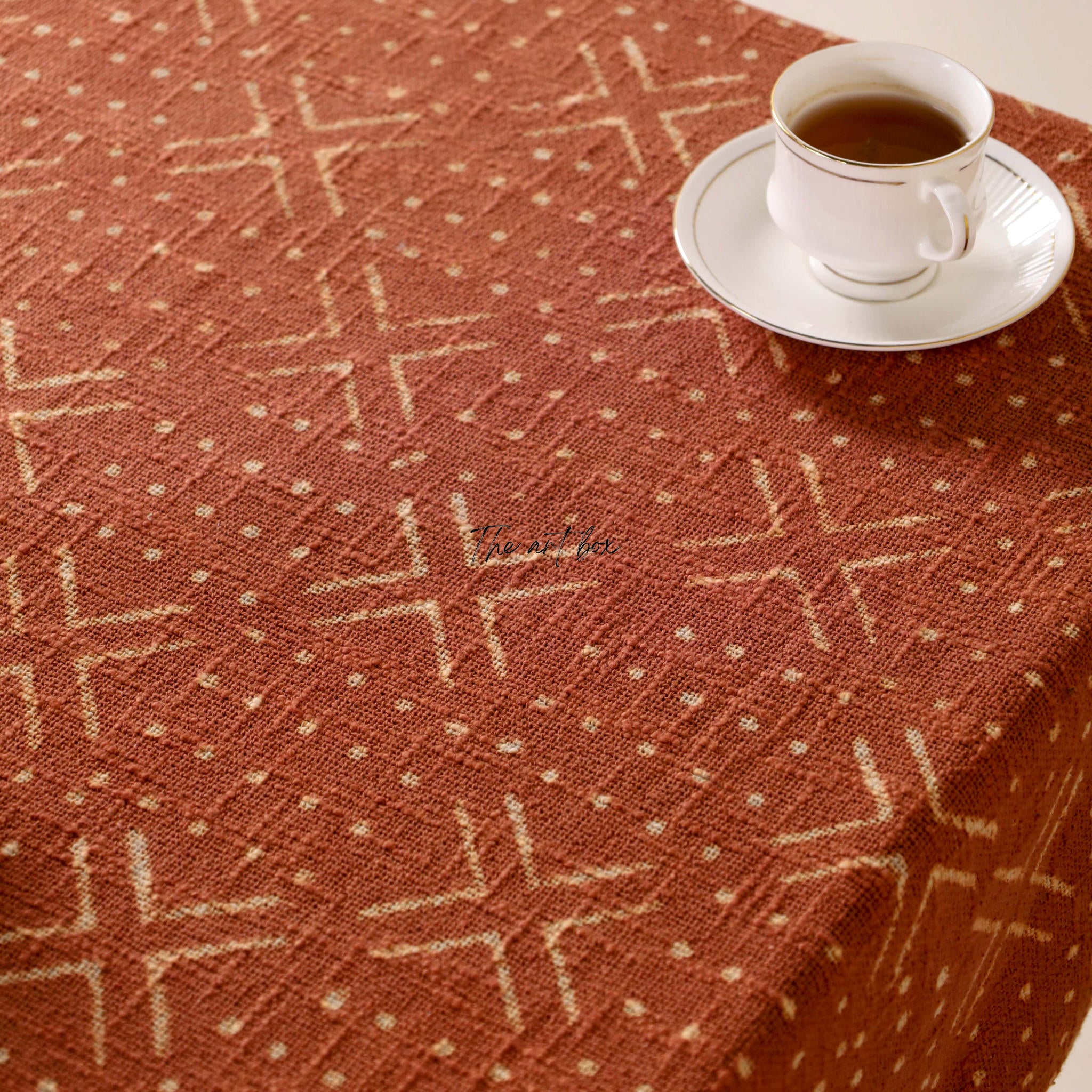 Rust with Floral Table Cover