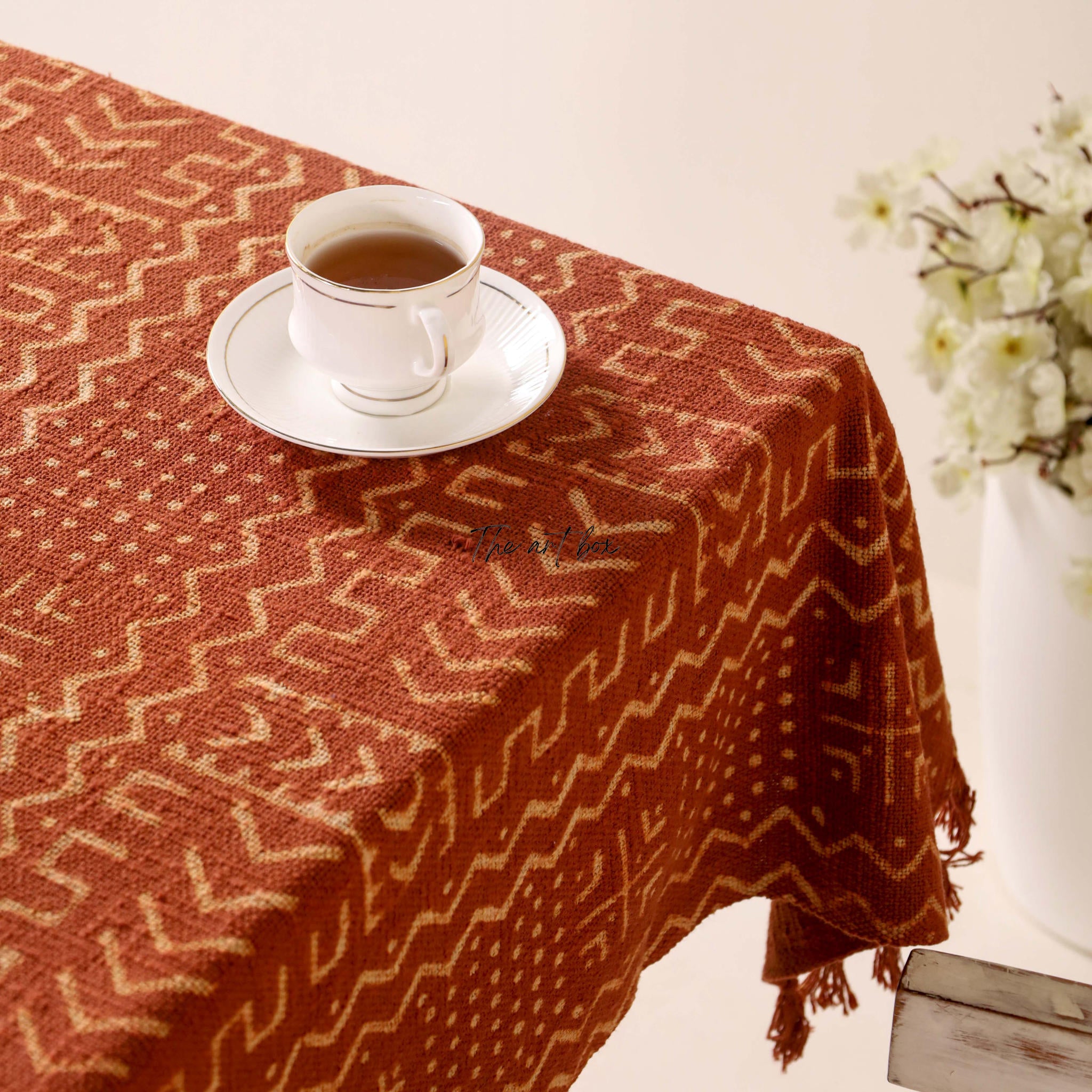 Rust with stripe Table Cover