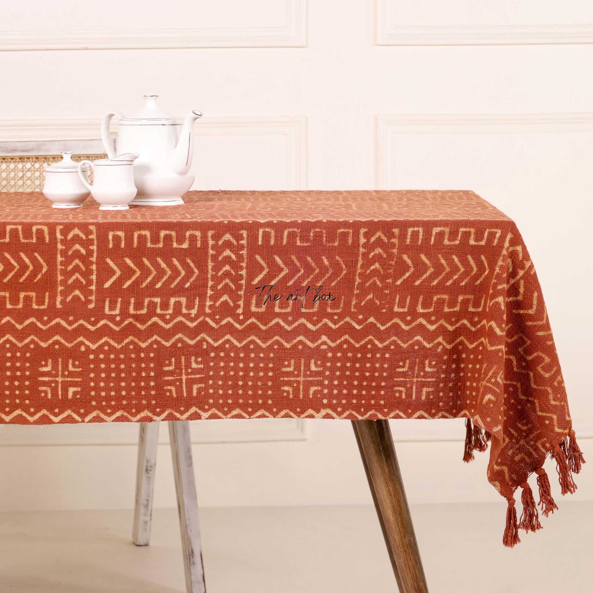 Rust with stripe Table Cover