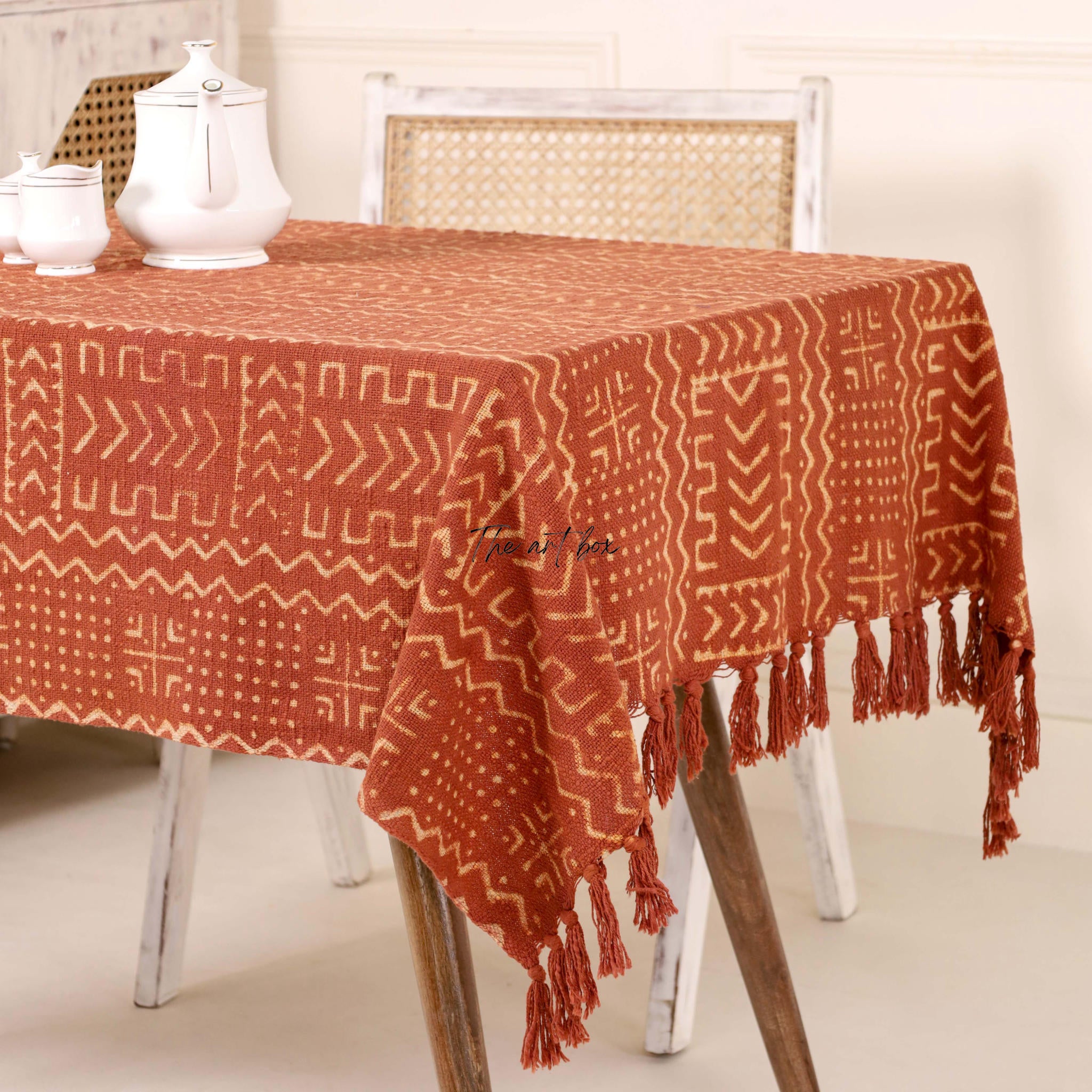 Rust with stripe Table Cover