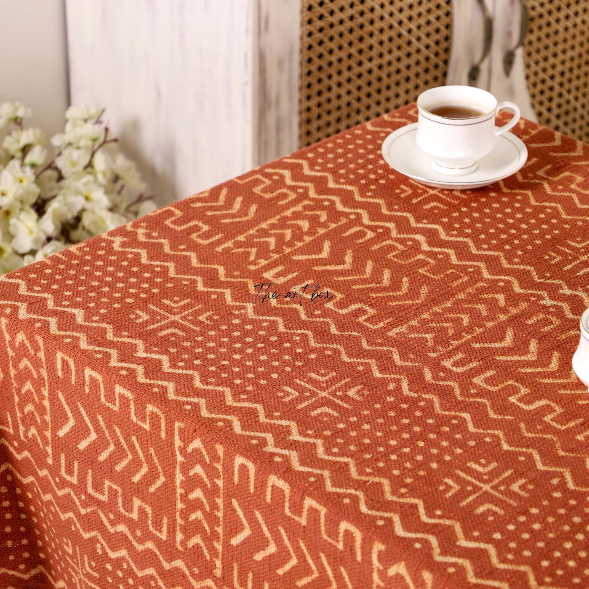 Rust with stripe Table Cover