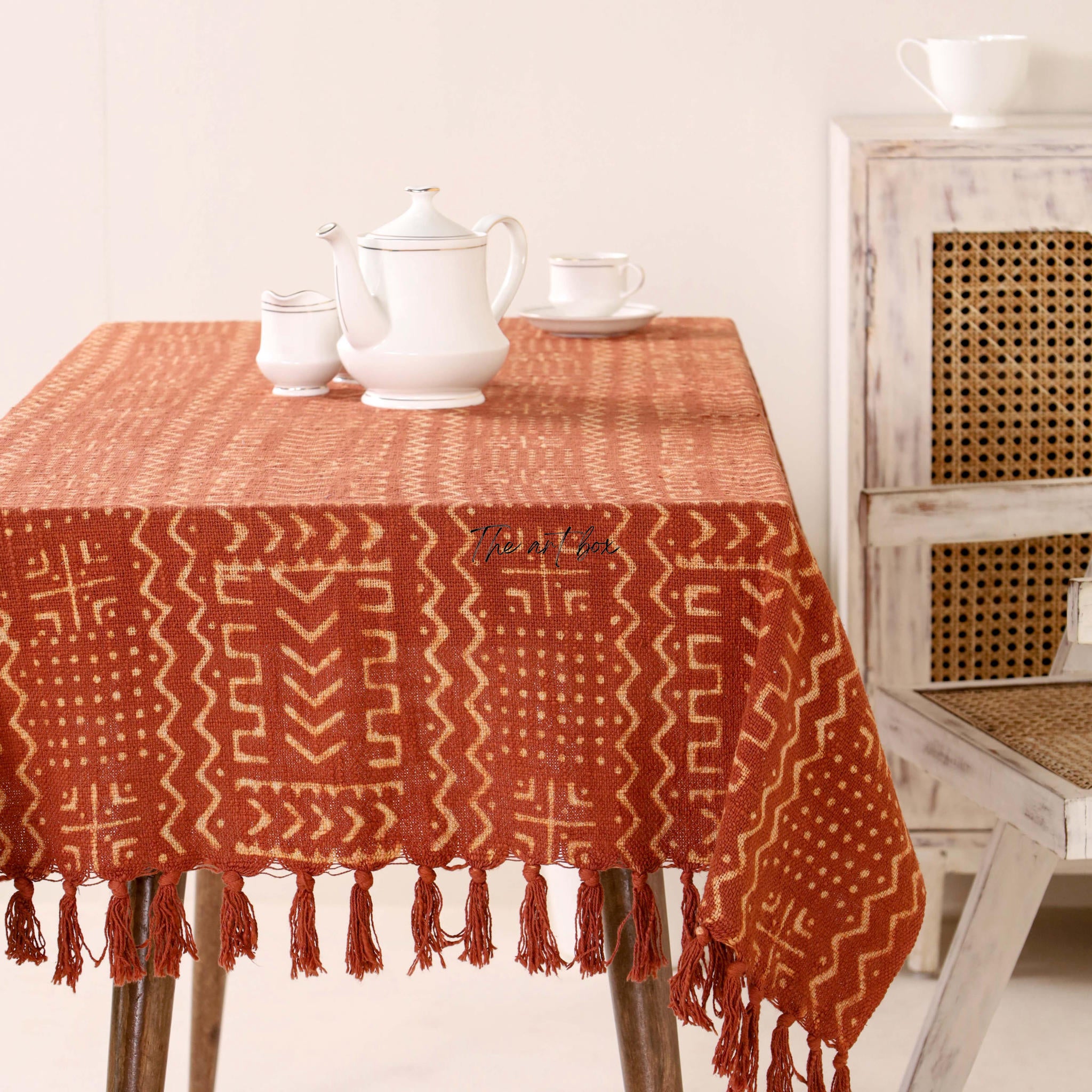 Rust with stripe Table Cover