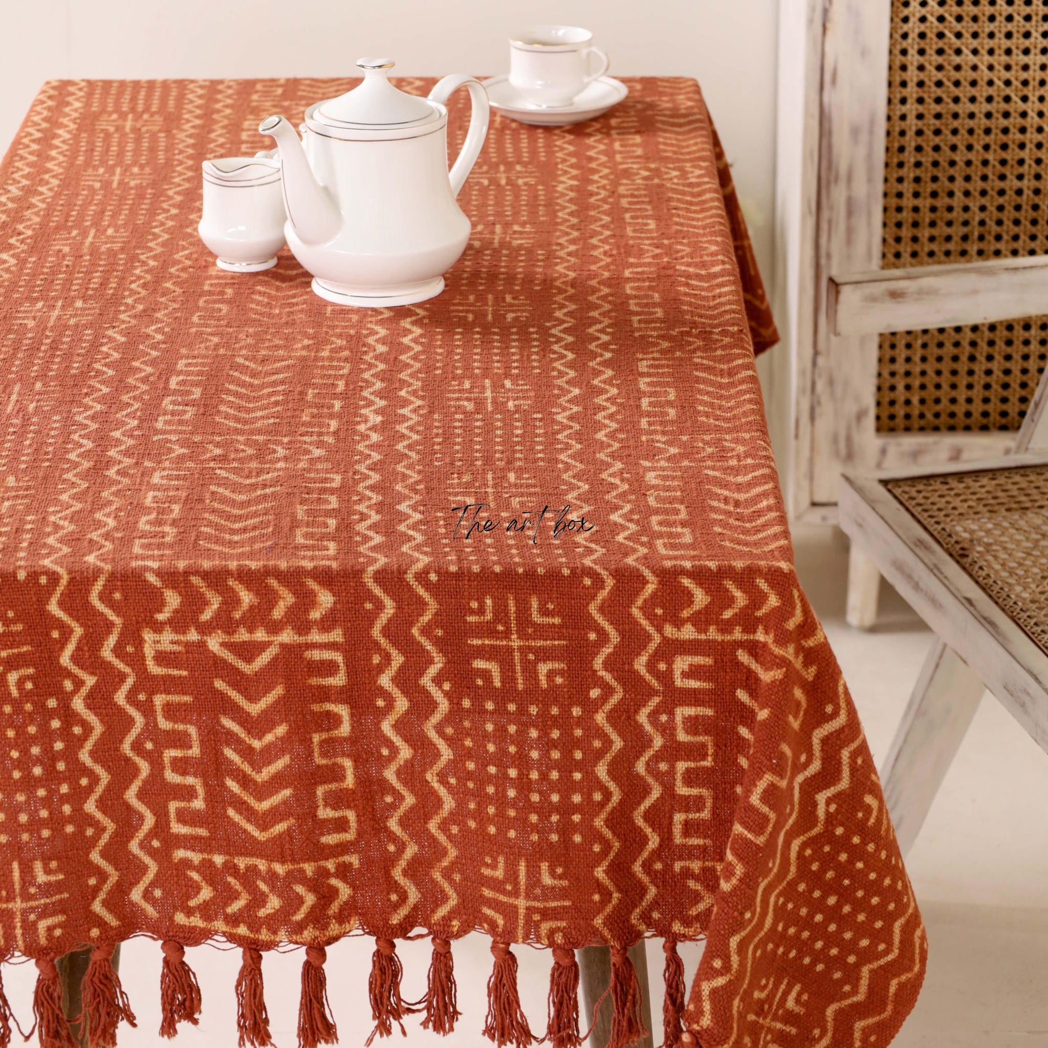 Rust with stripe Table Cover