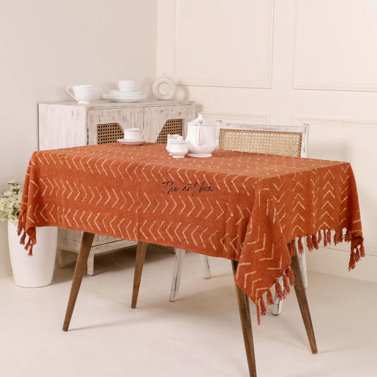 Rust With Stripe Table Cover