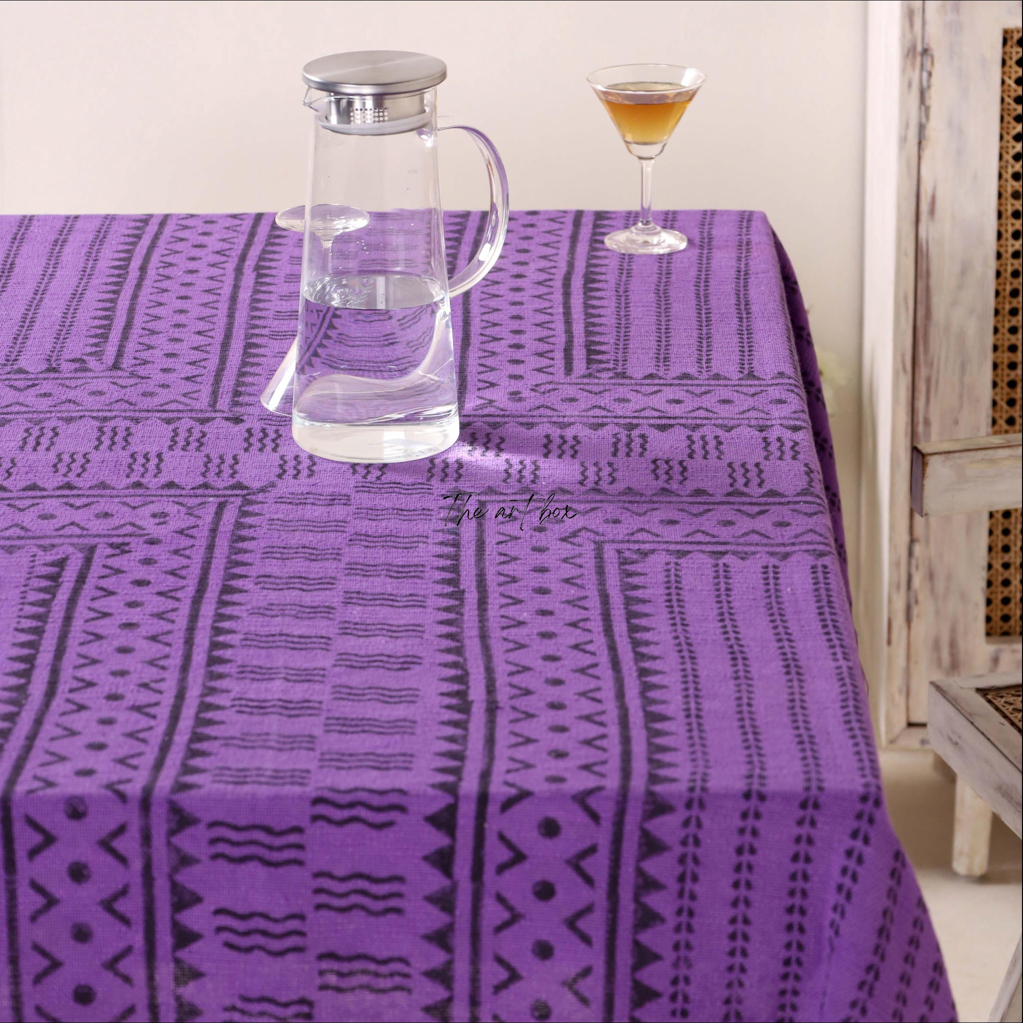 Purple Printed Table Cover