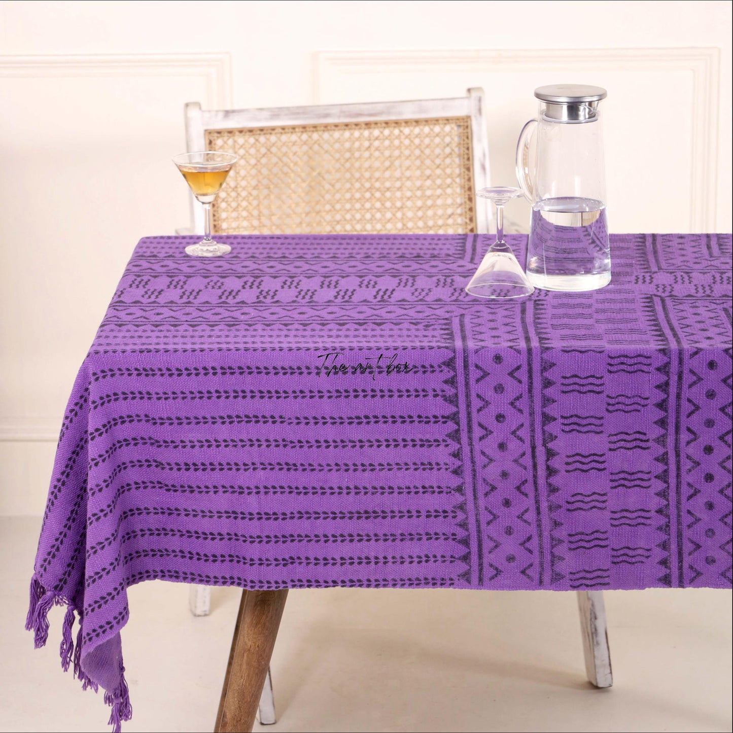 Purple Printed Table Cover