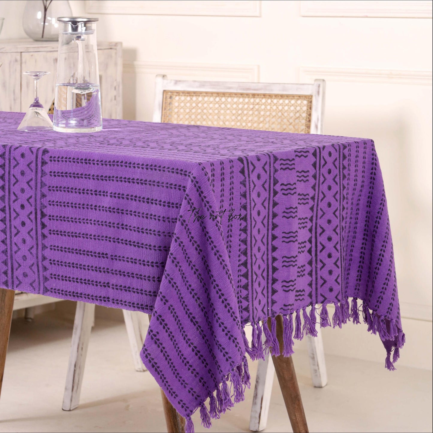 Purple Printed Table Cover