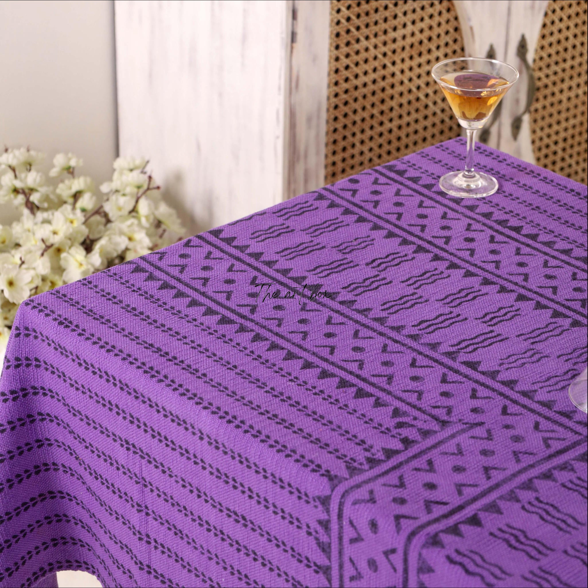 Purple Printed Table Cover