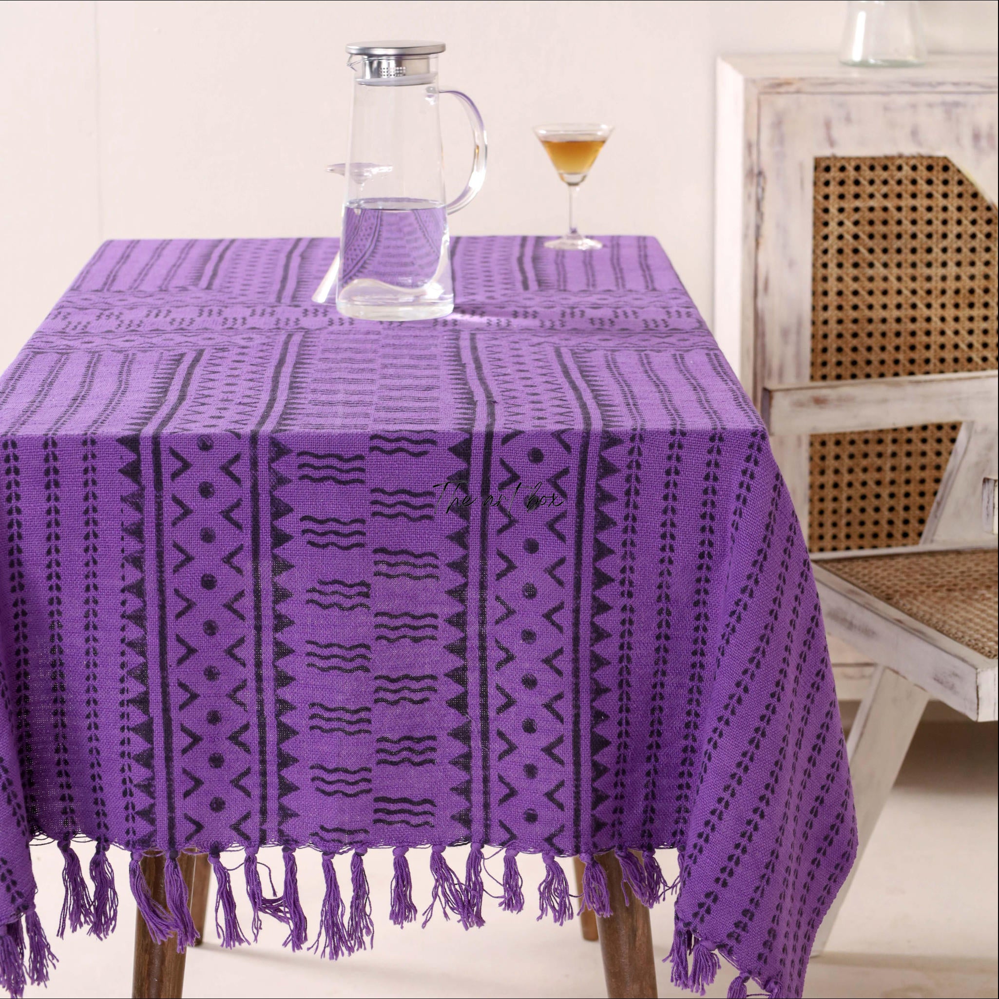 Purple Printed Table Cover