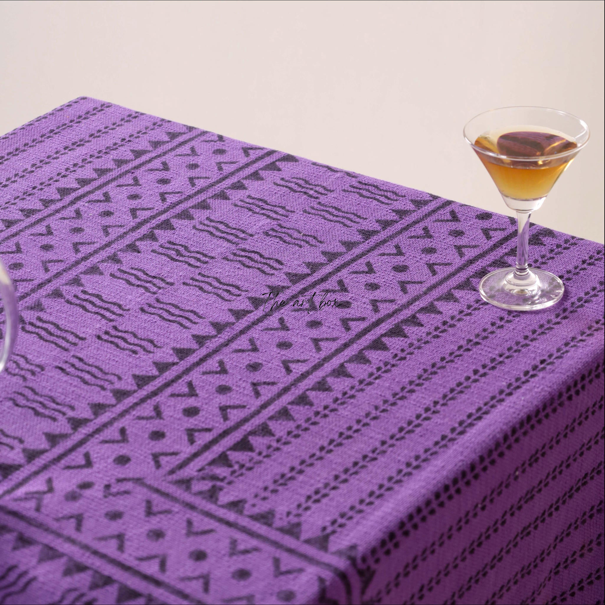 Purple Printed Table Cover