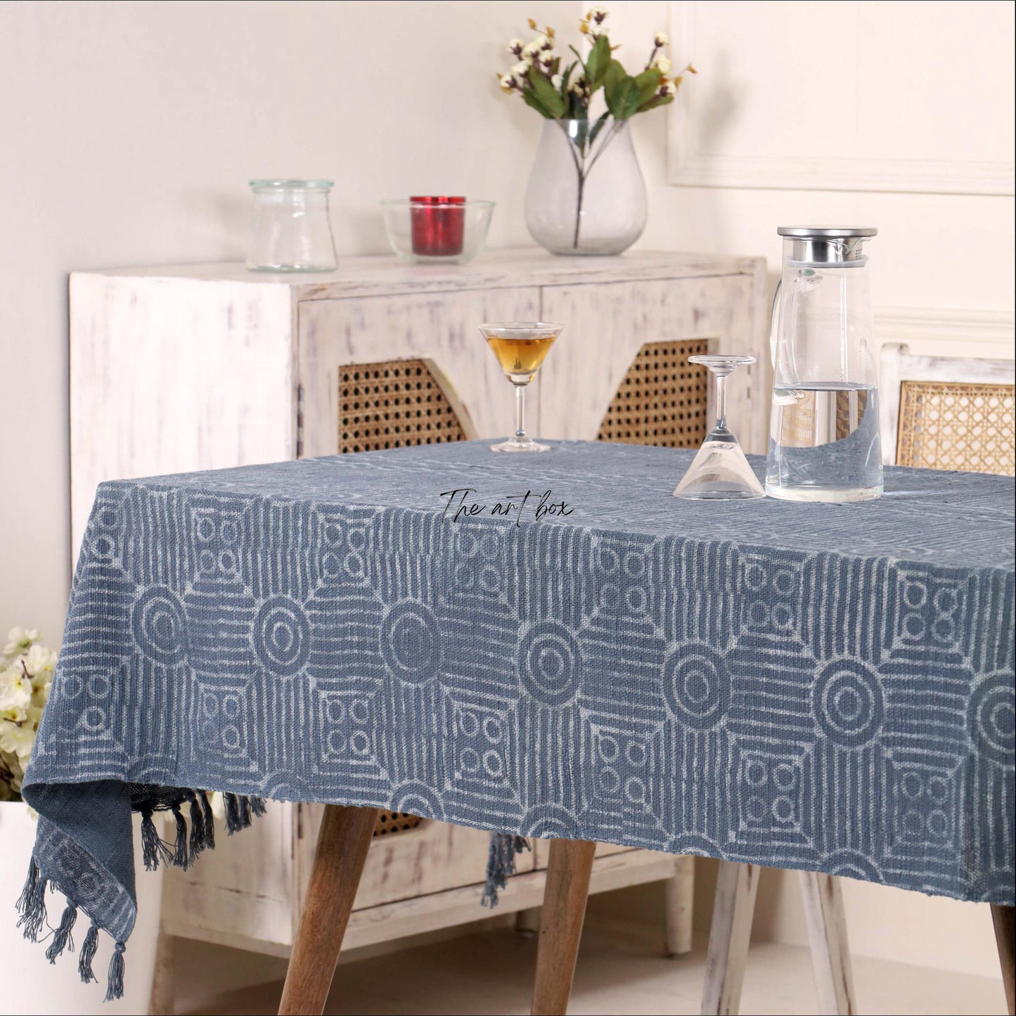 Grey Printed Table Cover