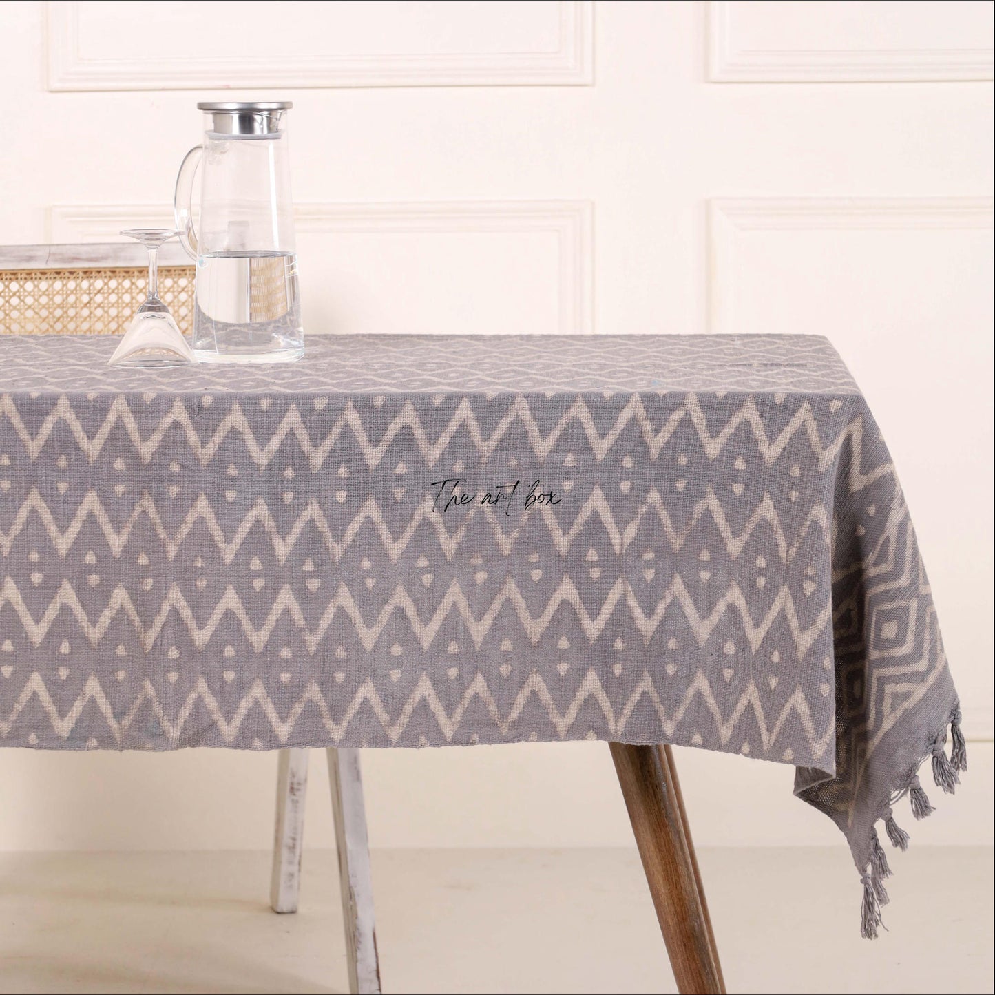 Grey Printed Table Cover