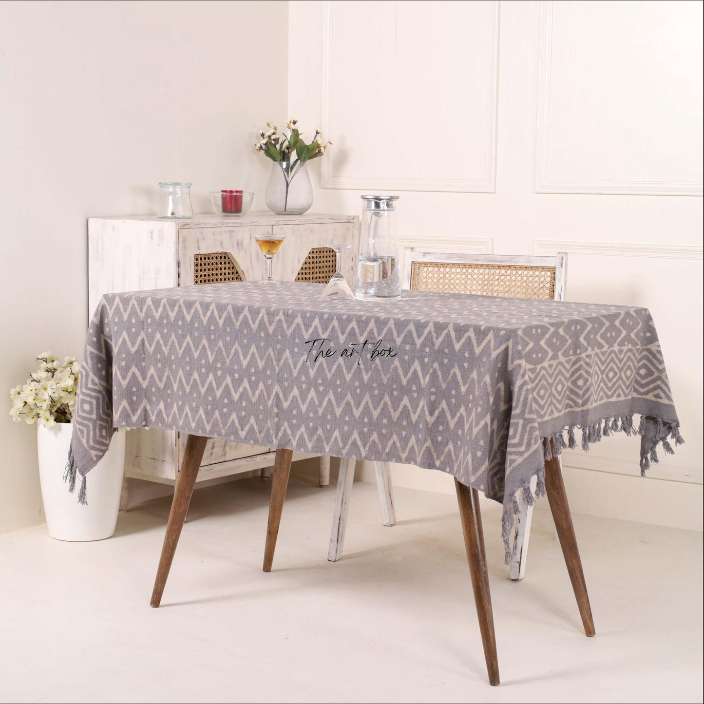 Grey Printed Table Cover