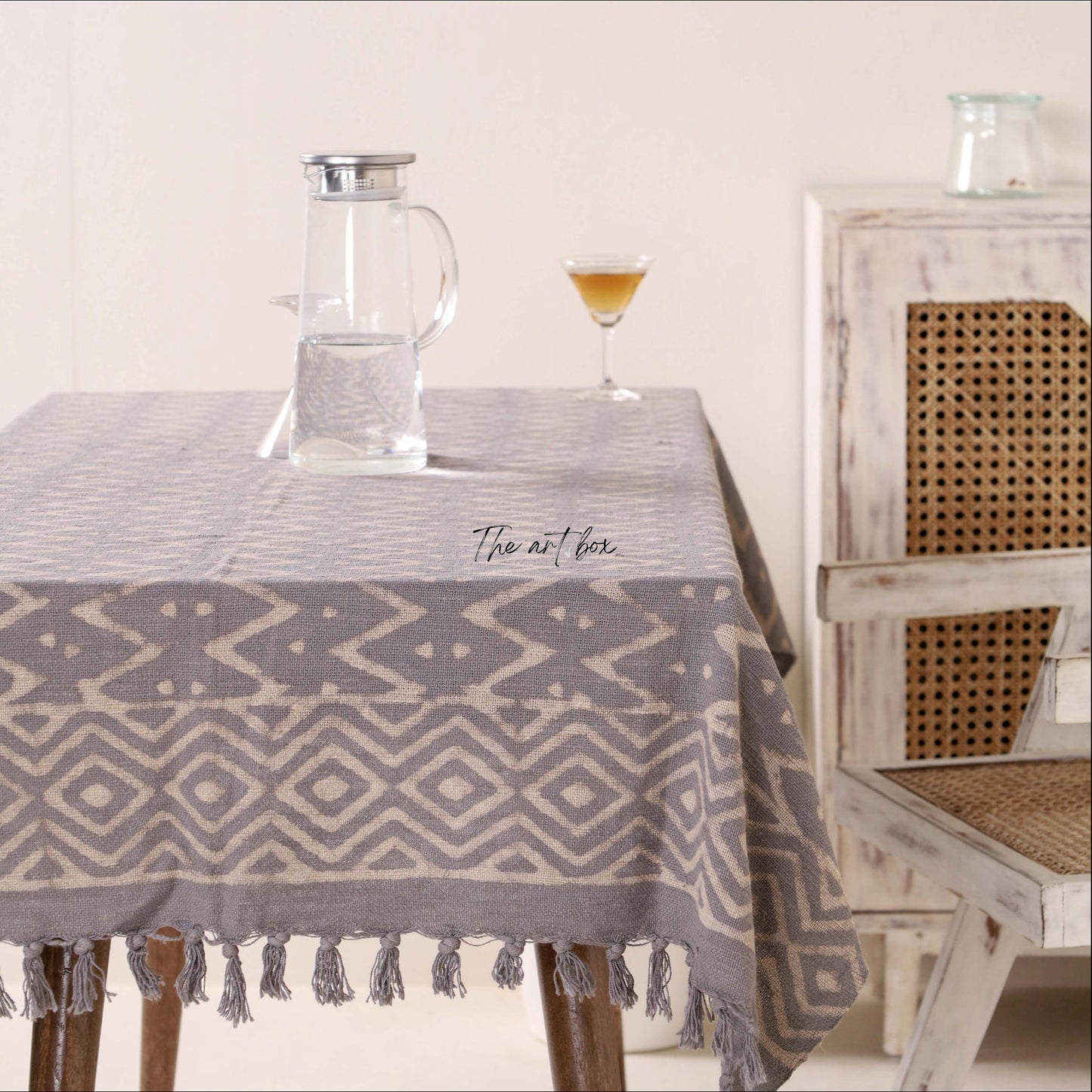 Grey Printed Table Cover