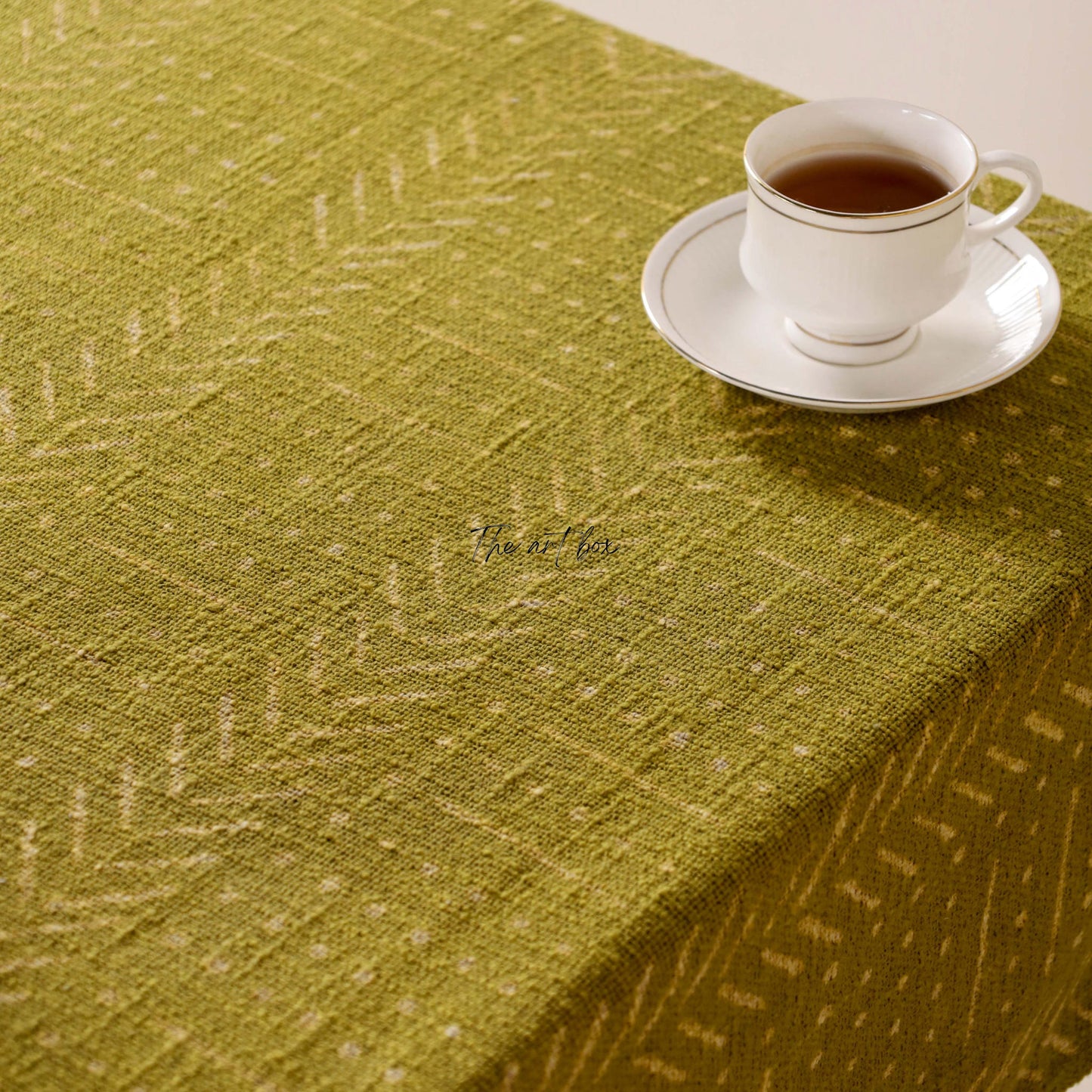 Brown Table Cover With white Stripe