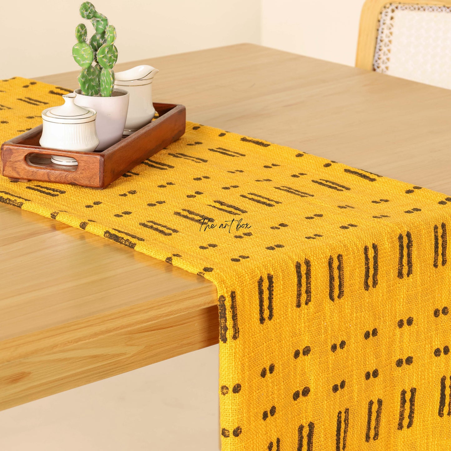 Yellow Cotton Table Runner