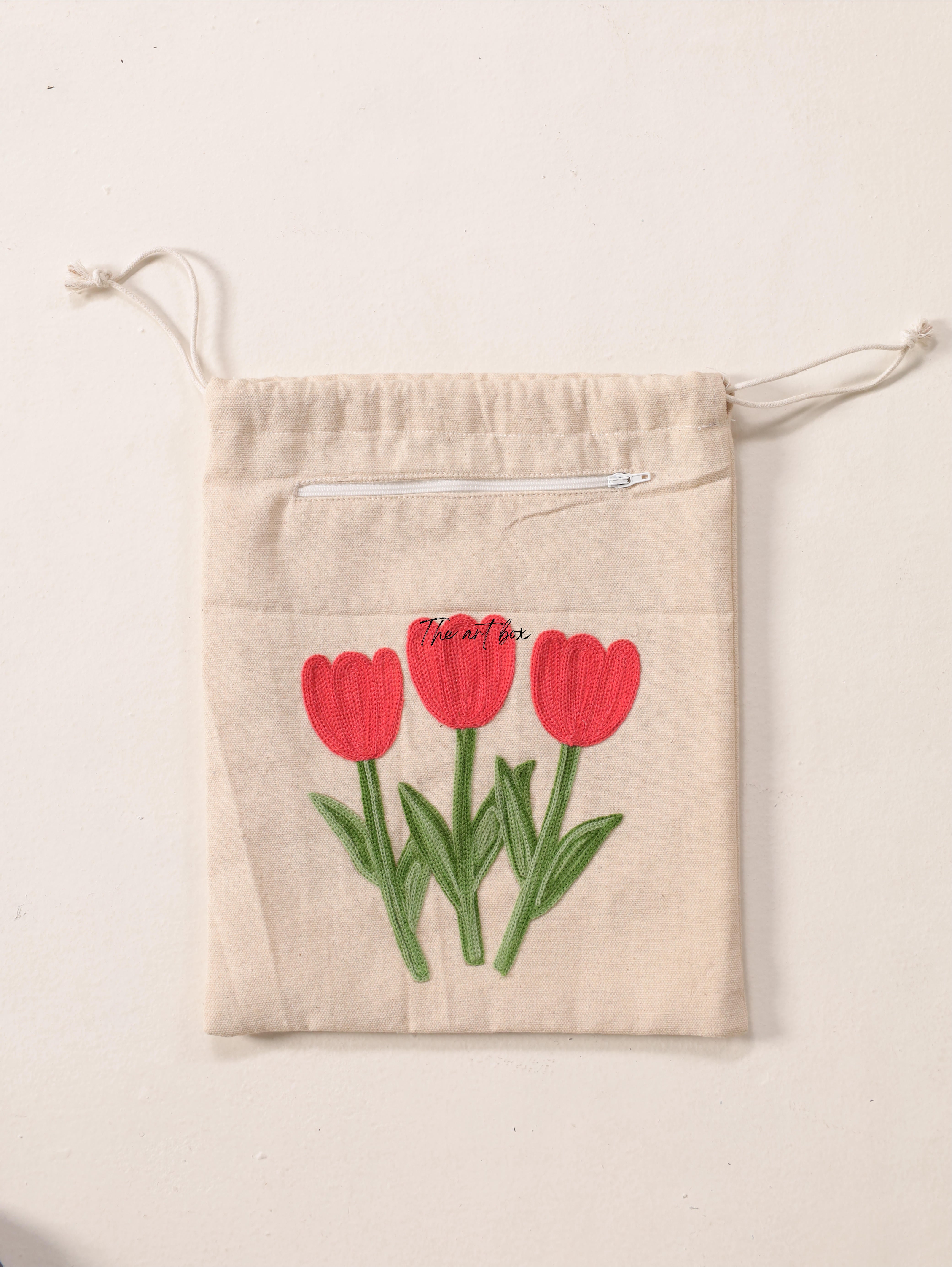 Embroidered Drawstring Bag - Customize Your Carry – The Art Box Store