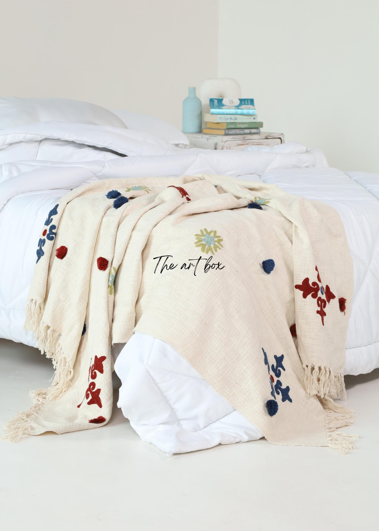 Floral Embroidered Throw