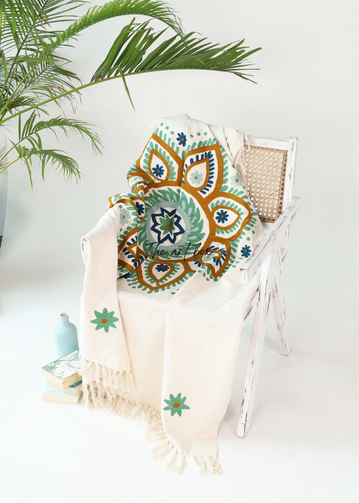 Floral Mandala Embroidered Throw