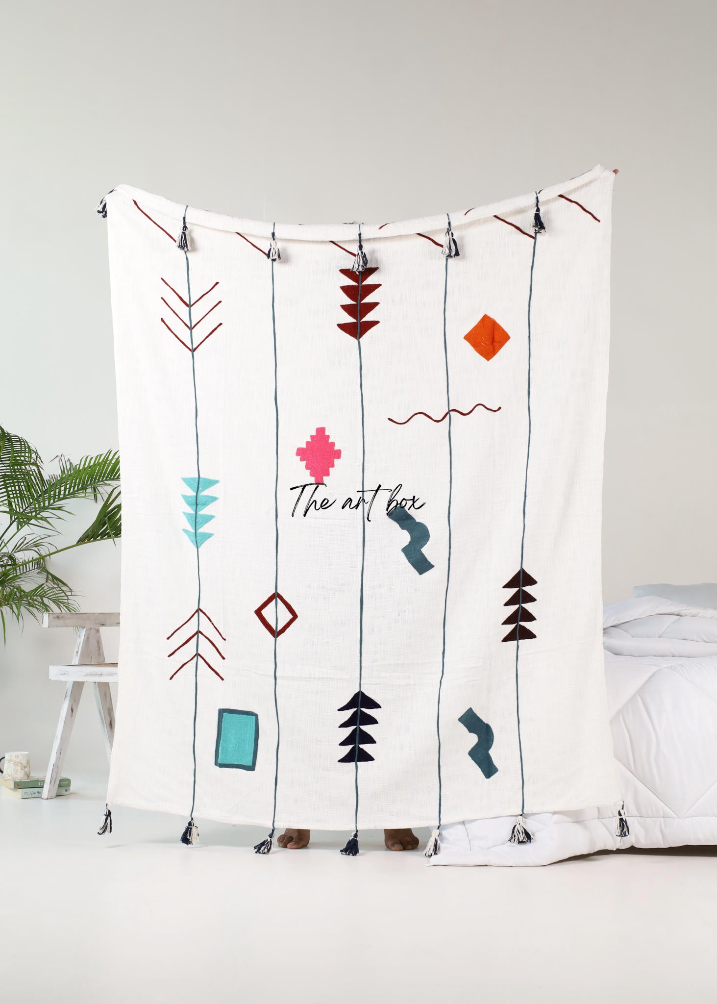 Beautiful Interior Decor Bohemian Embroidered Throw