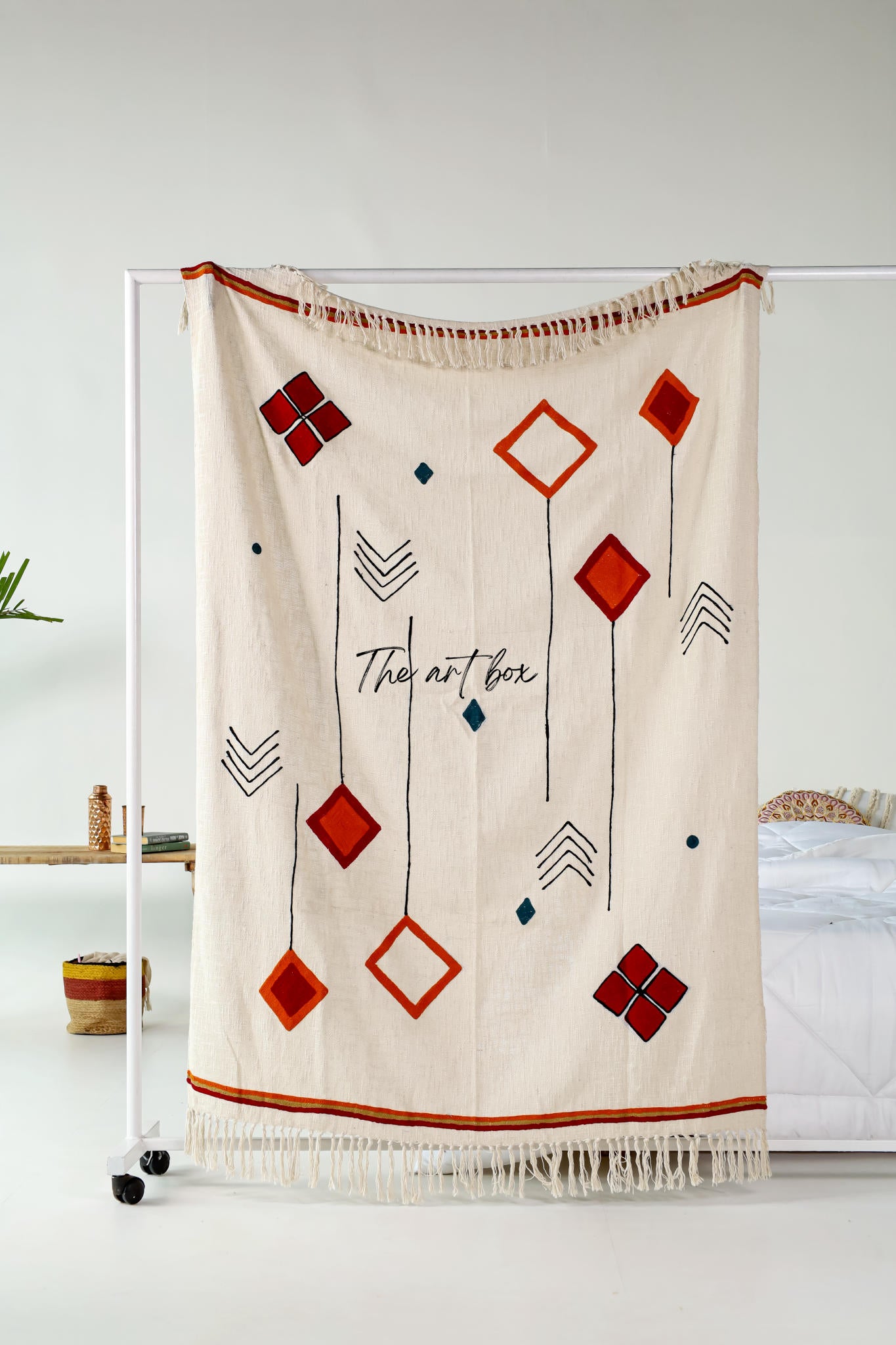 Embroidered Hand Tufted Throw